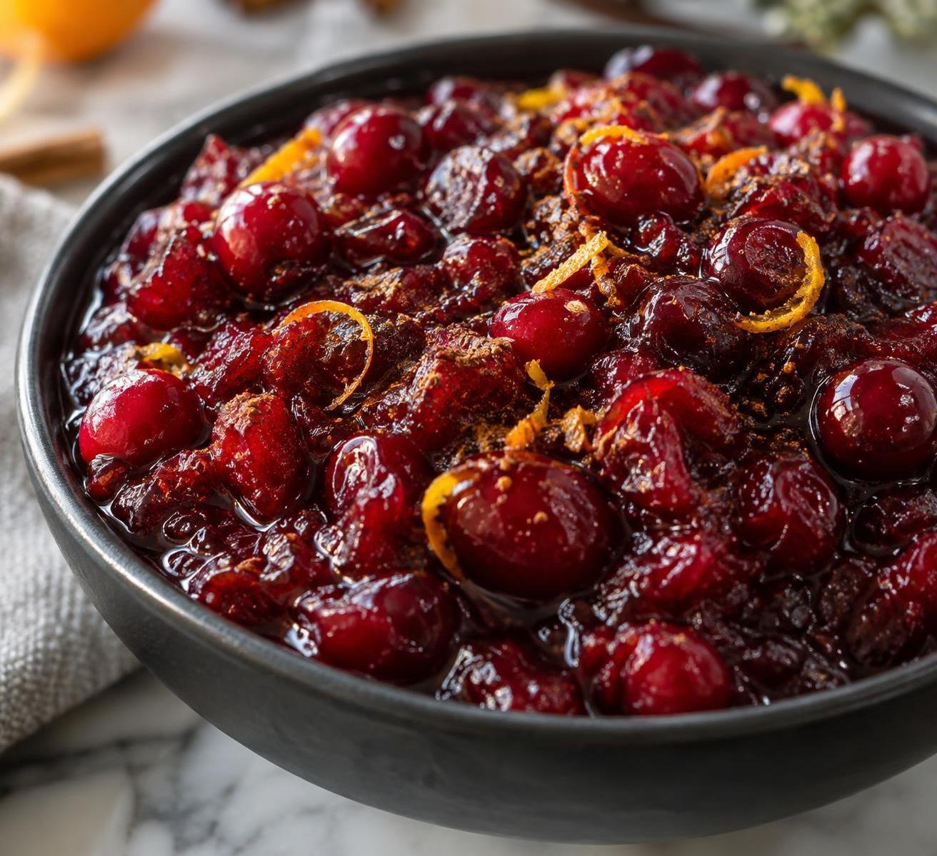Bright Orange-Cinnamon Cranberry Sauce