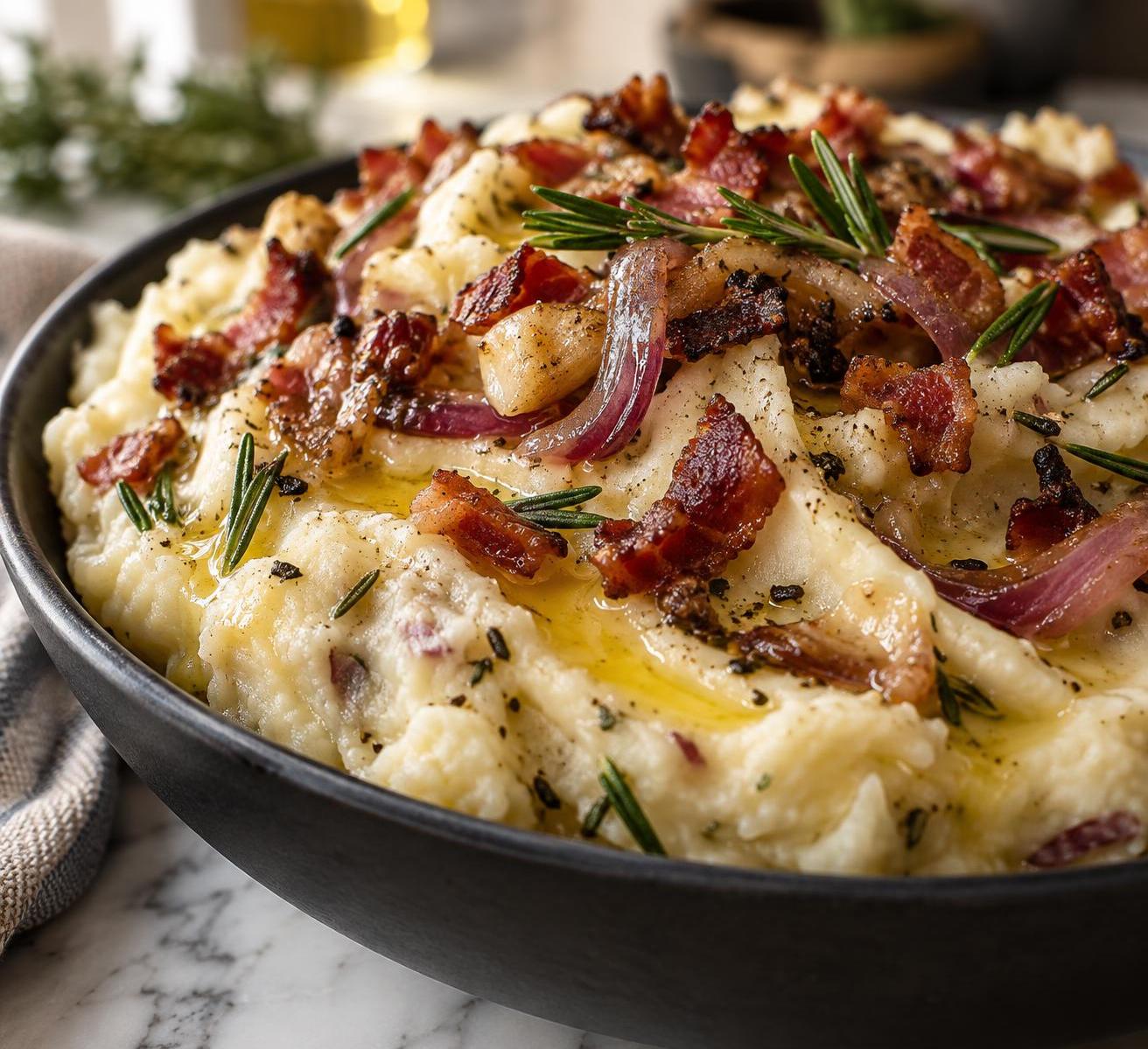Bacon Rosemary Mashed Potatoes