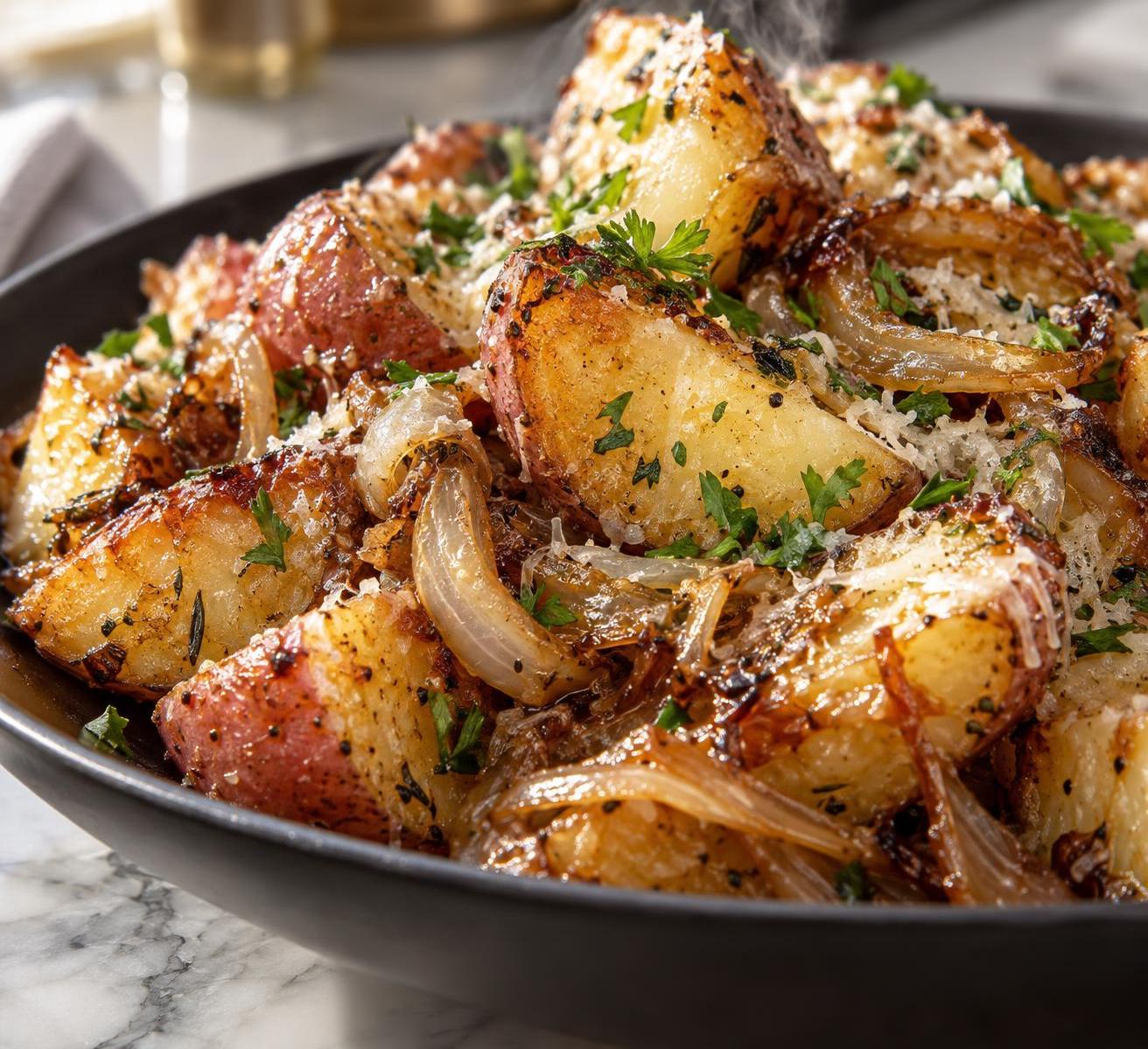 Roasted Red Potatoes with Truffle Oil and Parmesan