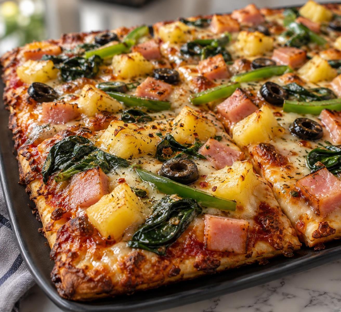 Hawaiian-Inspired Pineapple-Ham Flatbread