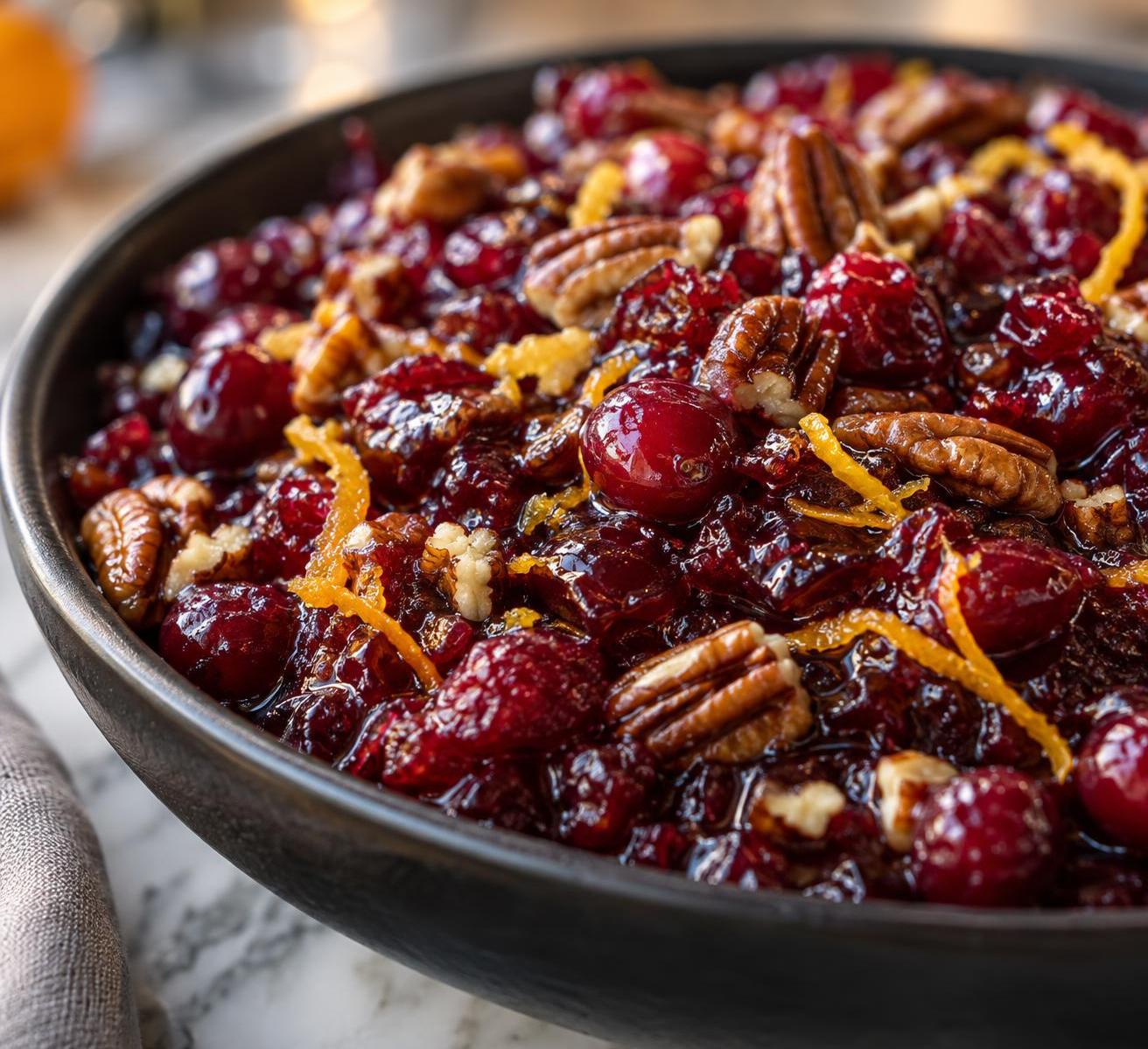 Cranberry-Orange Ginger Sauce with Toasted Pecans