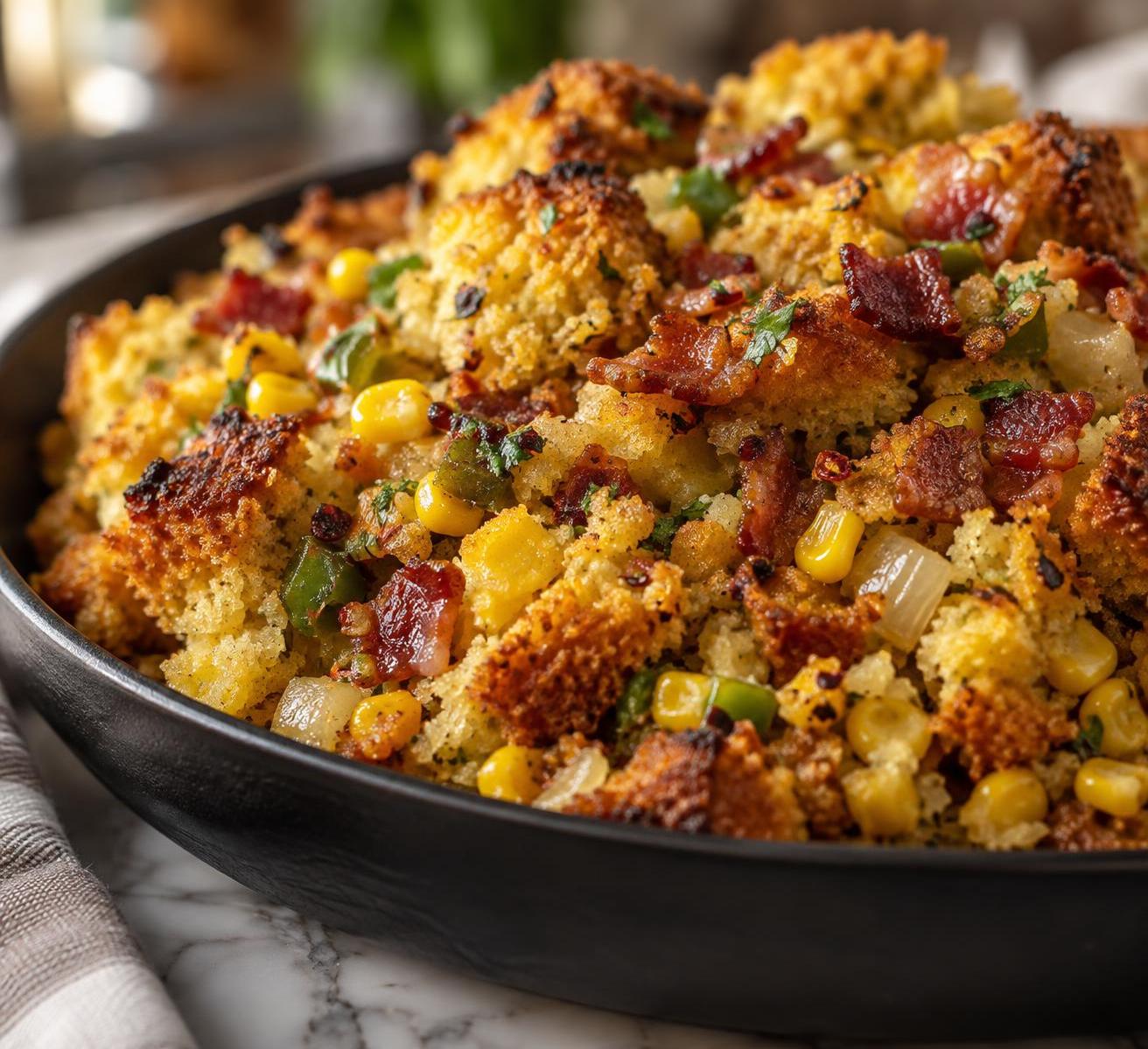 Bacon and Jalapeño Cornbread Stuffing