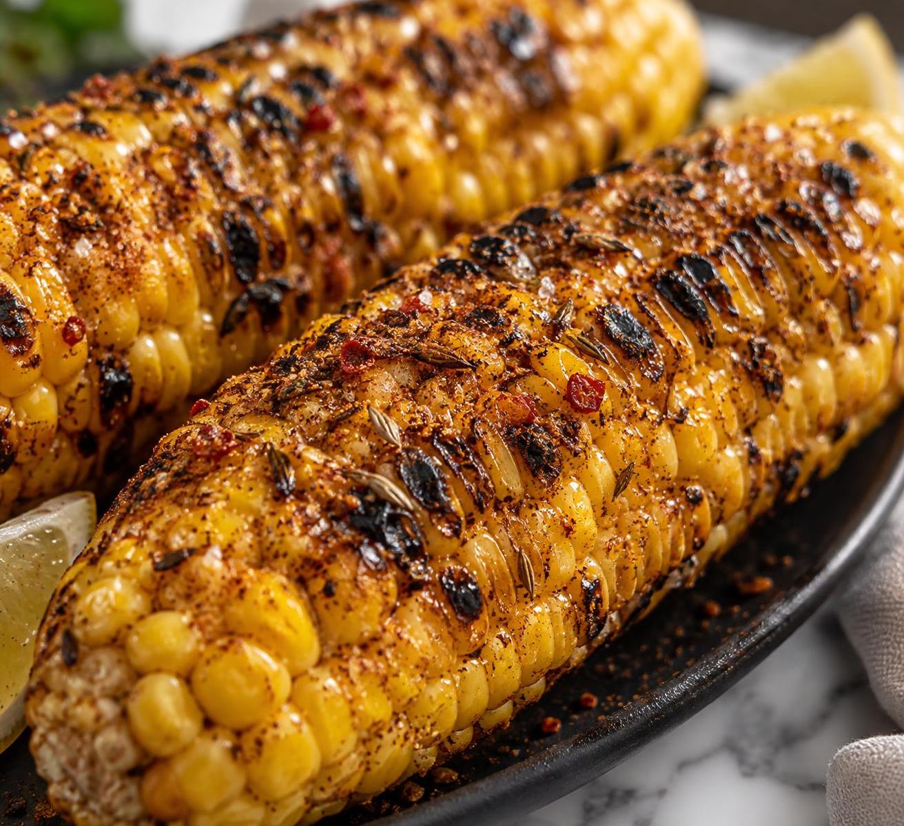 Grilled Spiced Corn on the Cob with Lemon