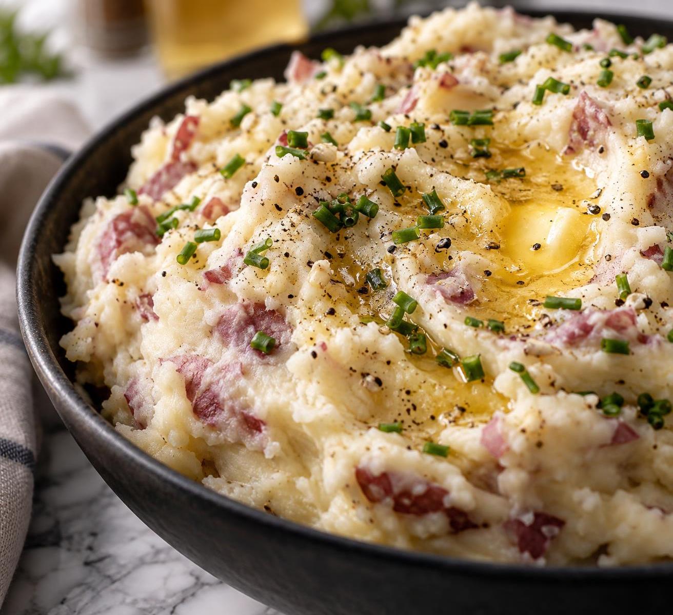 Red Garlic Mashed Potatoes