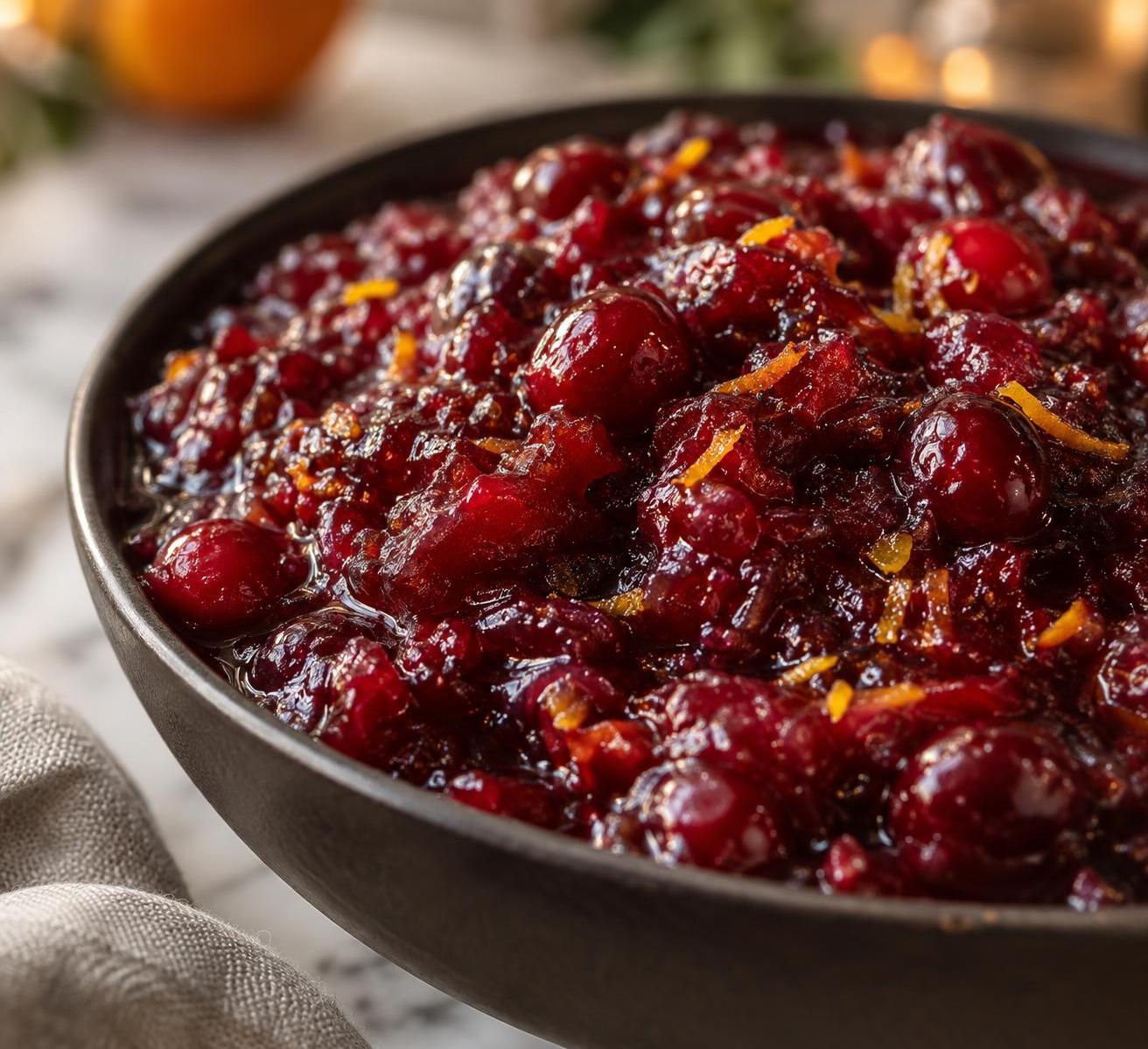 Cranberry Sauce with Orange Juice and Brown Sugar