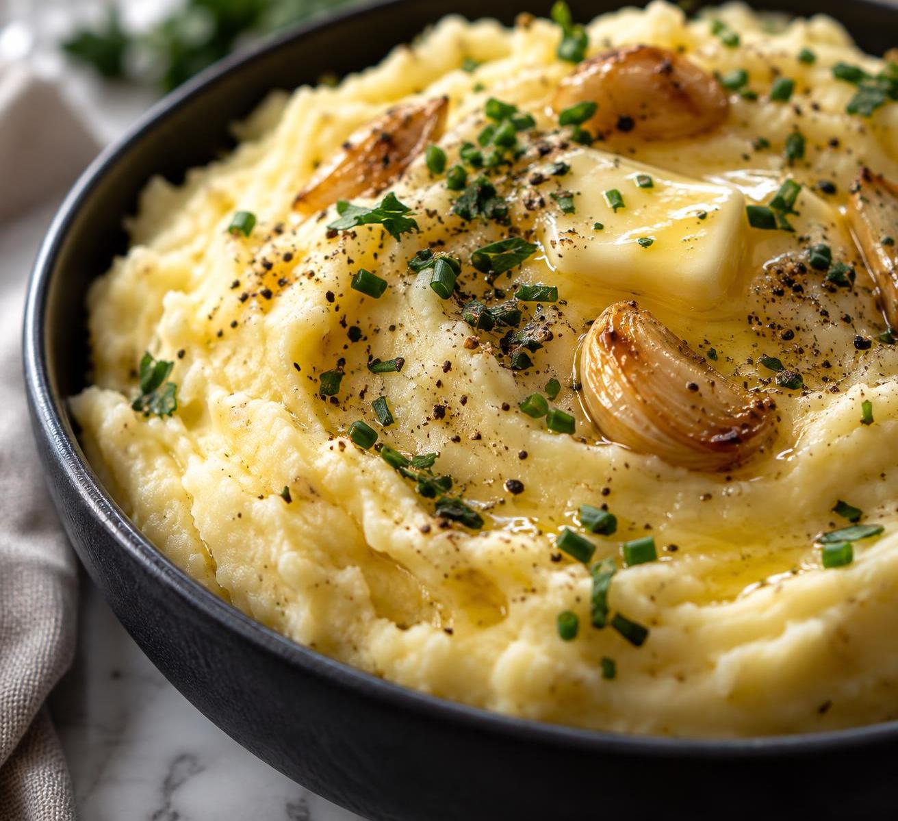 Creamy Mashed Potatoes with Roasted Garlic
