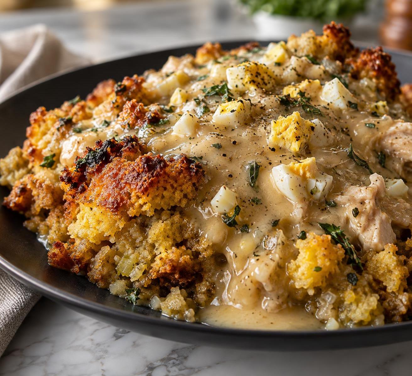 Cornbread Dressing and Chicken Gravy