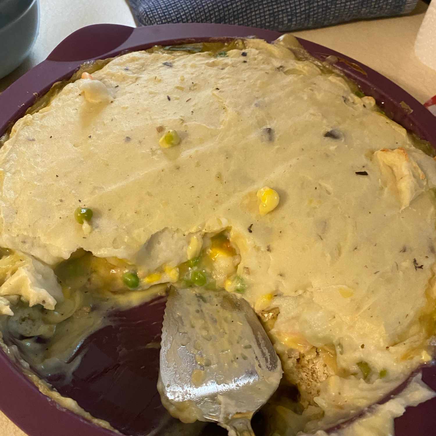 Turkey Pot Pie with Fluffy Mashed Potato Crust
