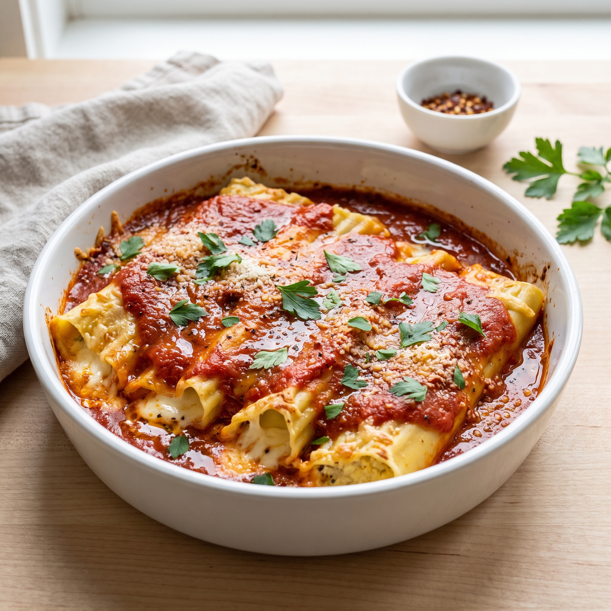 Cheese-Stuffed Manicotti