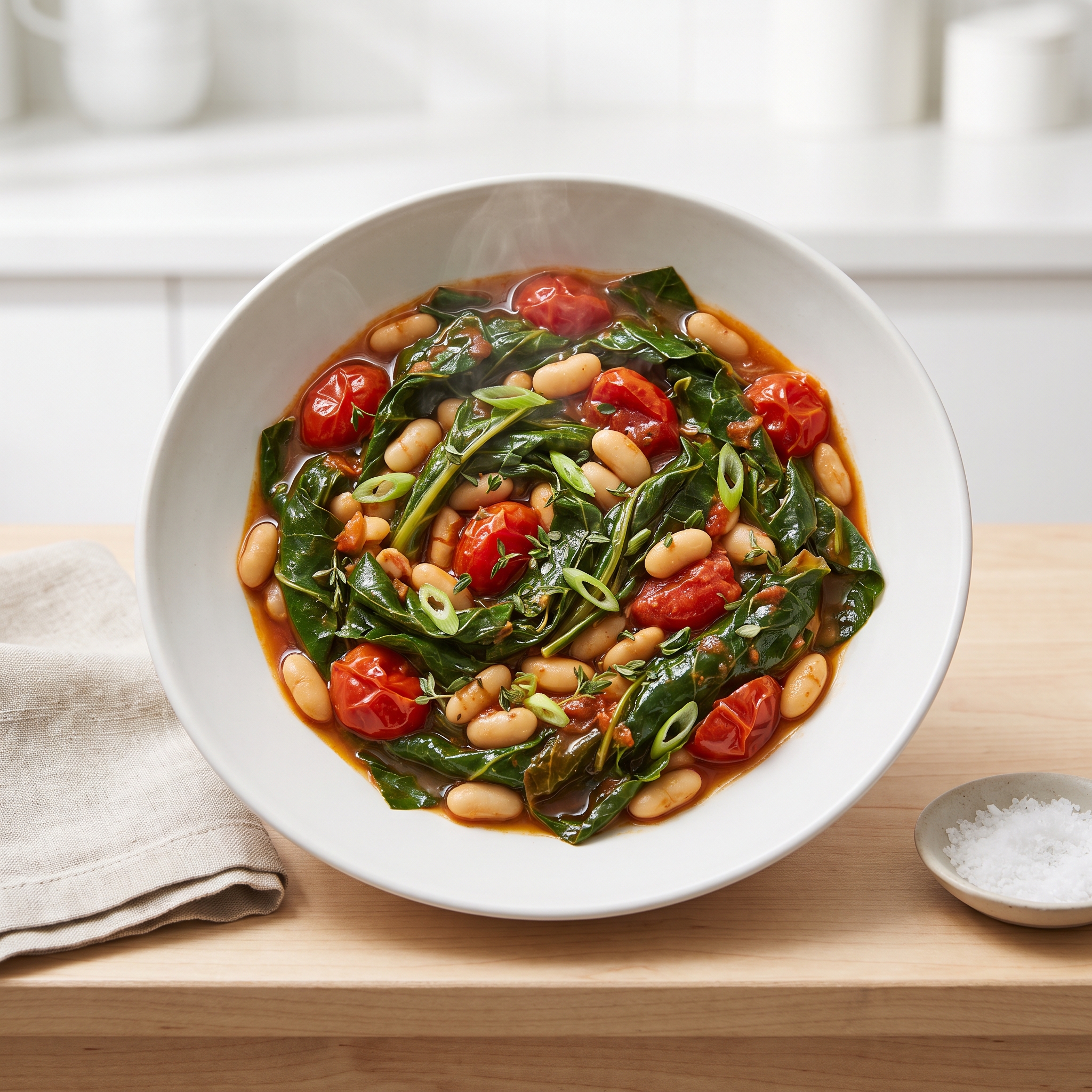 Spicy Vegetarian Collard Greens with Tomatoes