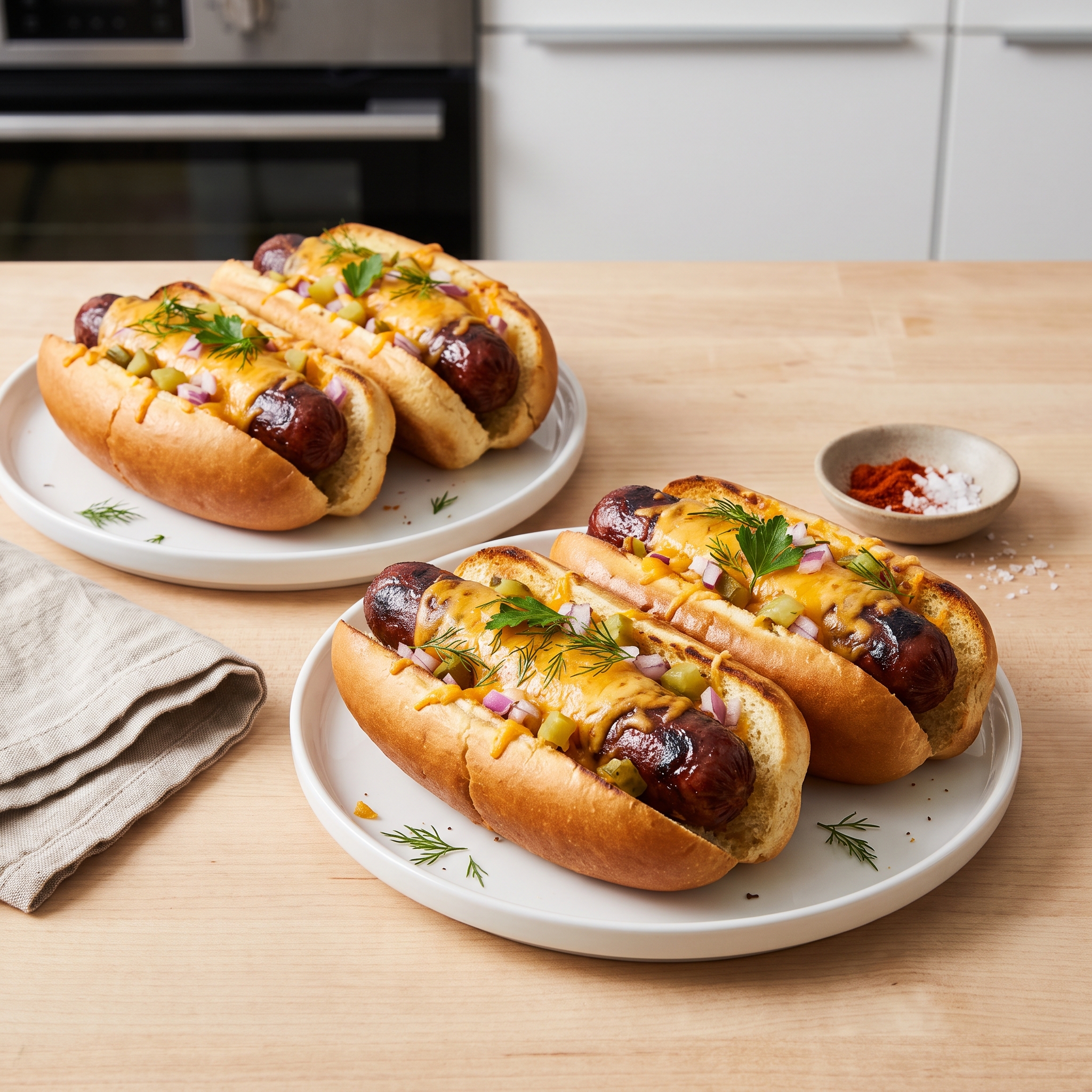 Oven-Baked Cheeseburger Dogs