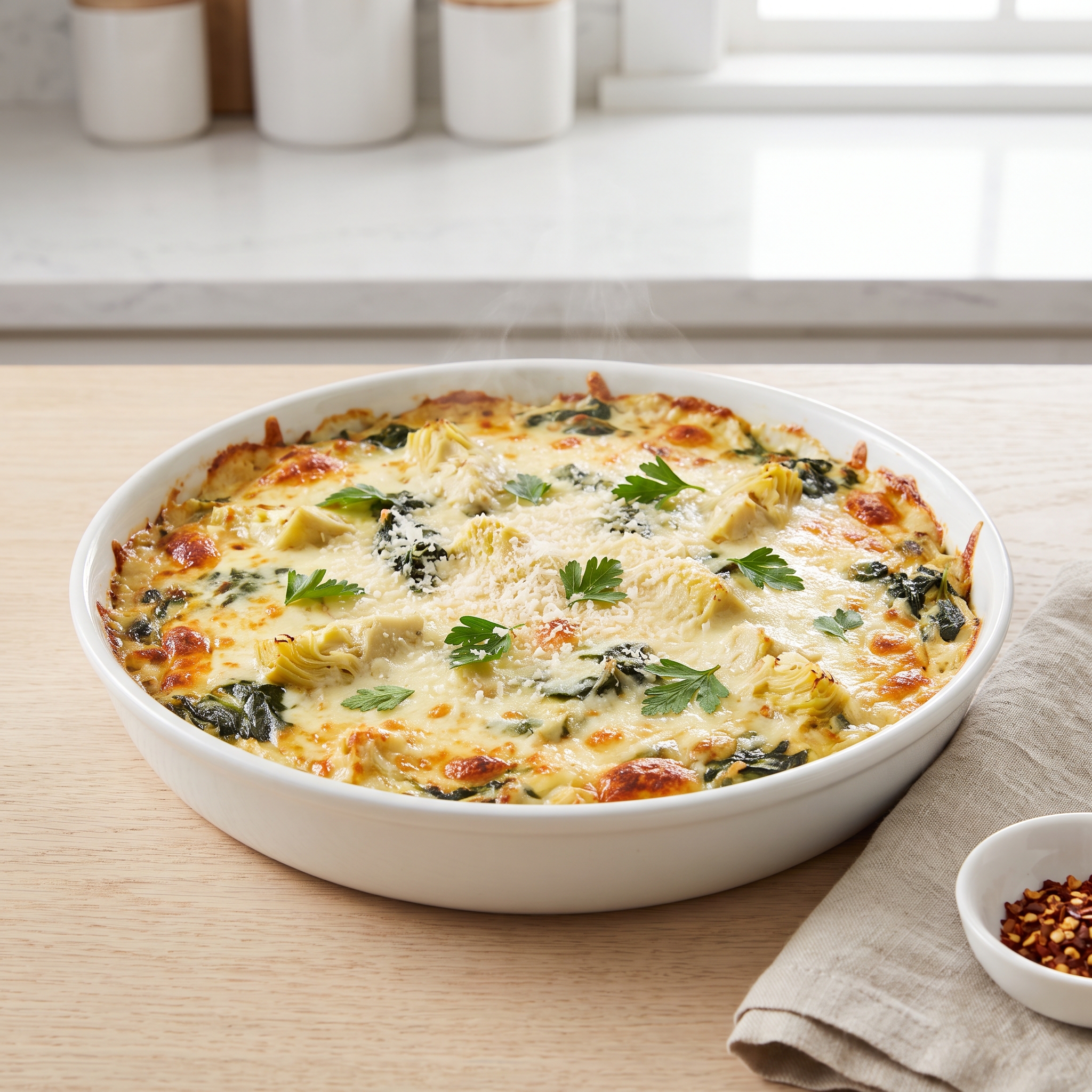 Baked Spinach and Artichoke Cream Cheese Dip