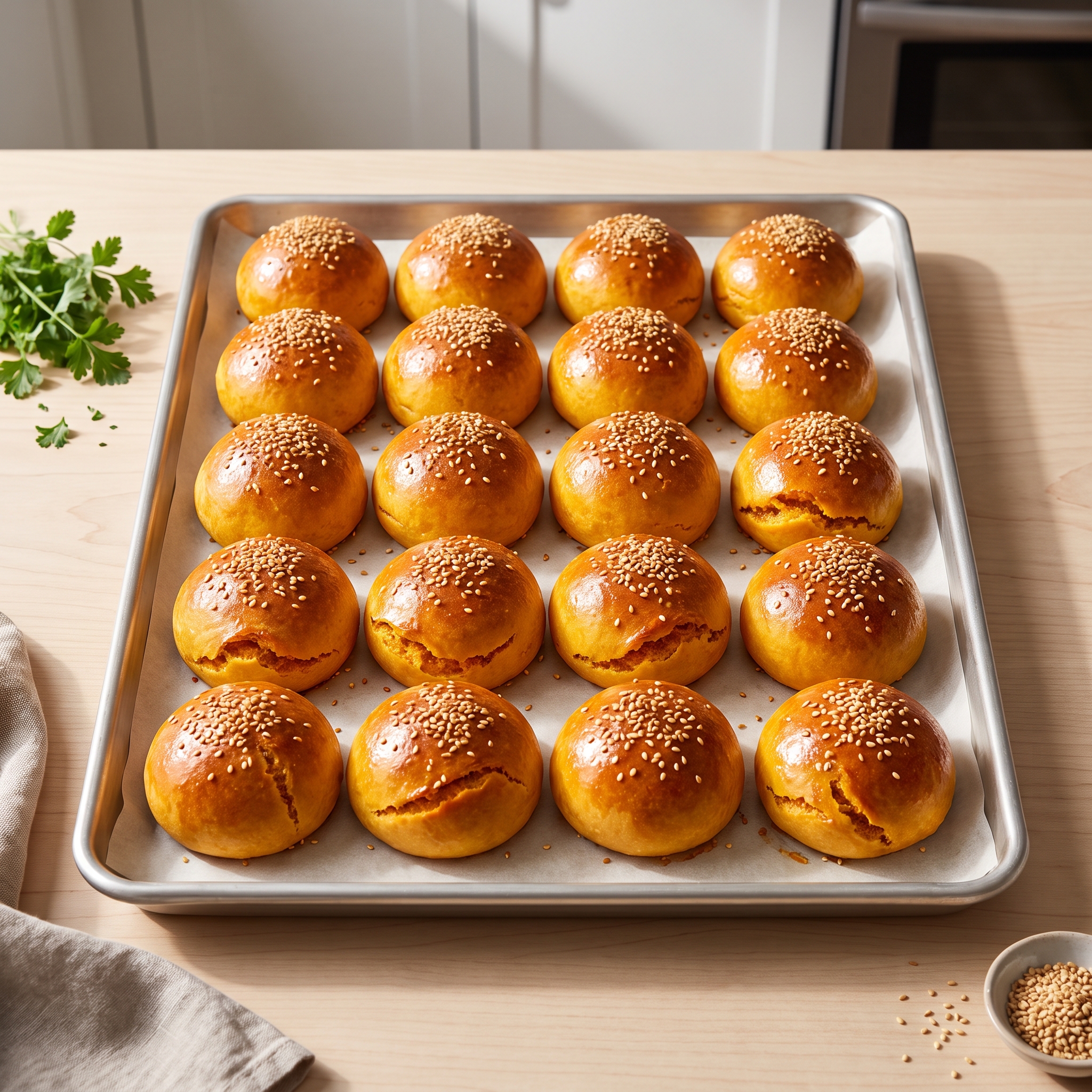 Soft Sweet Potato Burger Buns
