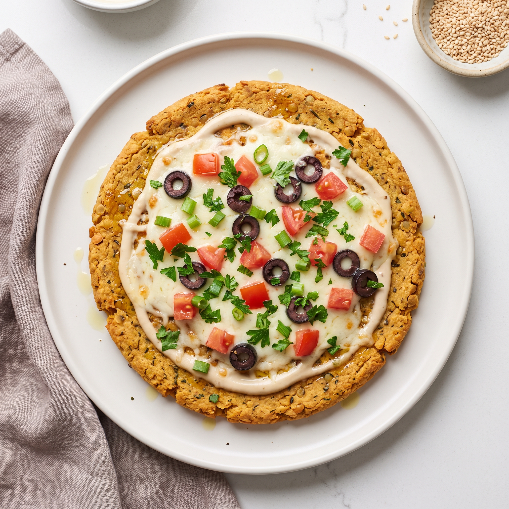 Red Lentil Falafel-Style Pizza