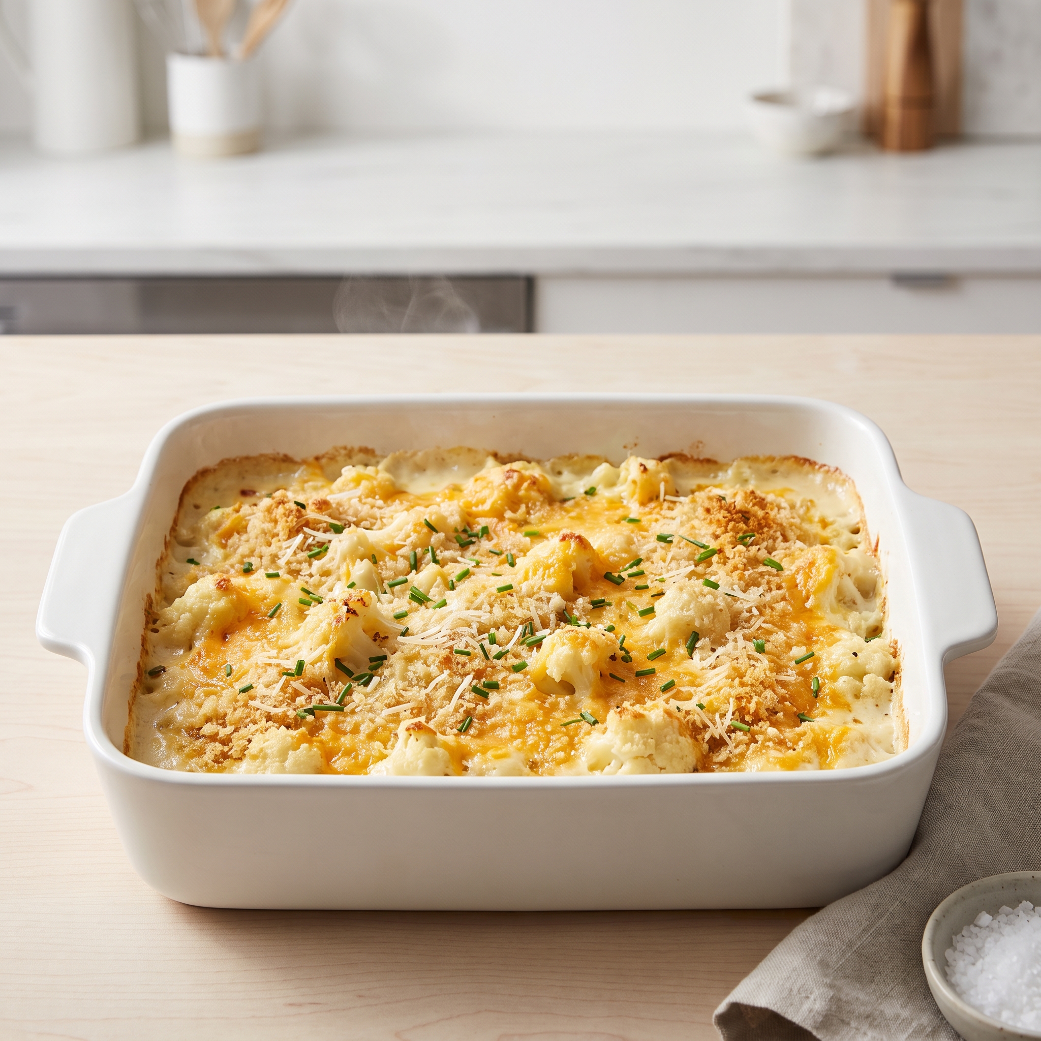 Three-Cheese Cauliflower Casserole