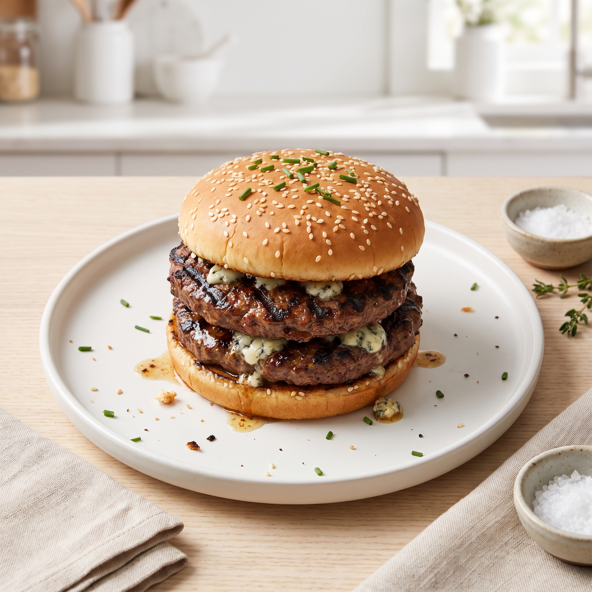 Tangy Blue Cheese Beef Burgers