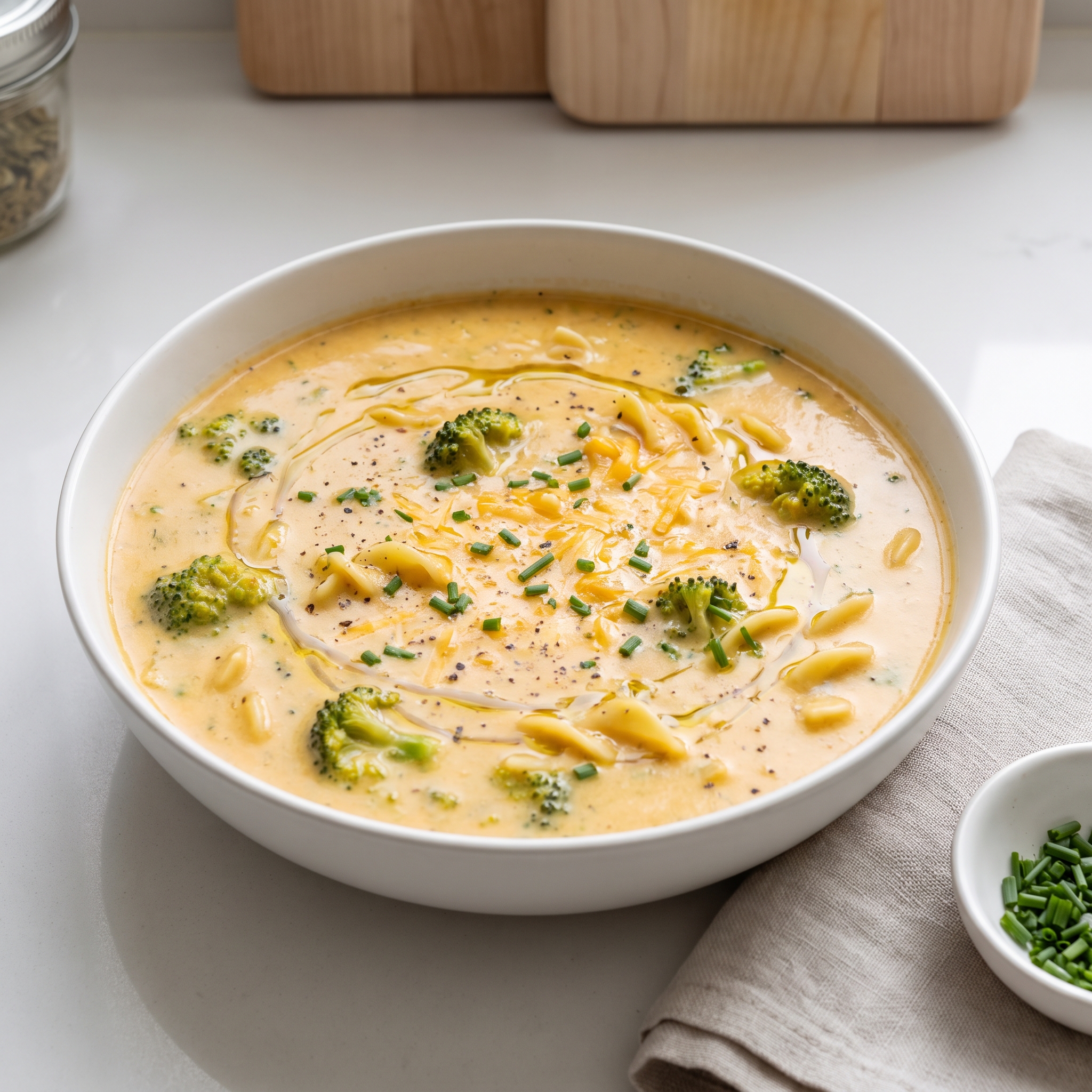 Broccoli and American Cheese Cream Soup