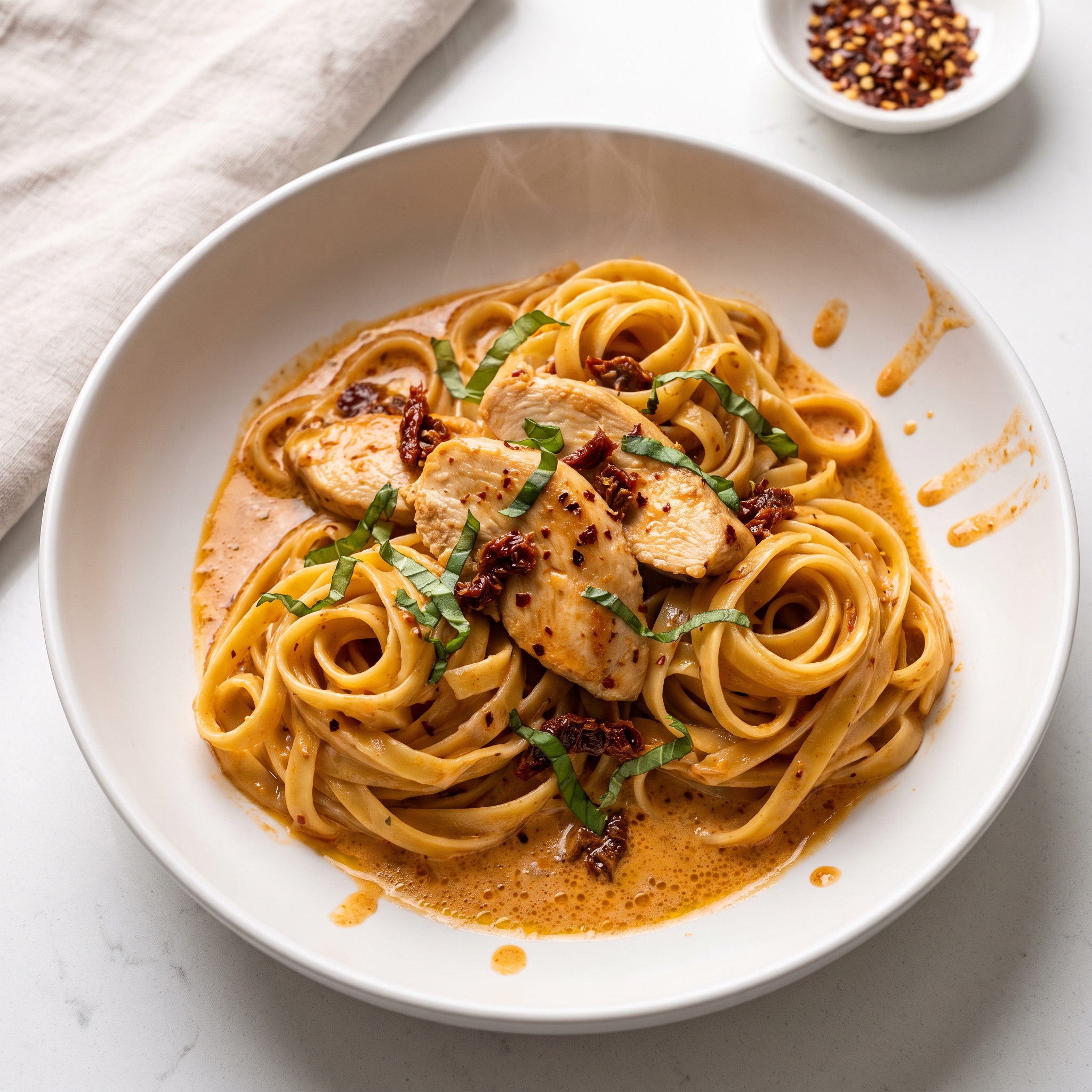 Creamy Sun-Dried Tomato and Basil Pasta