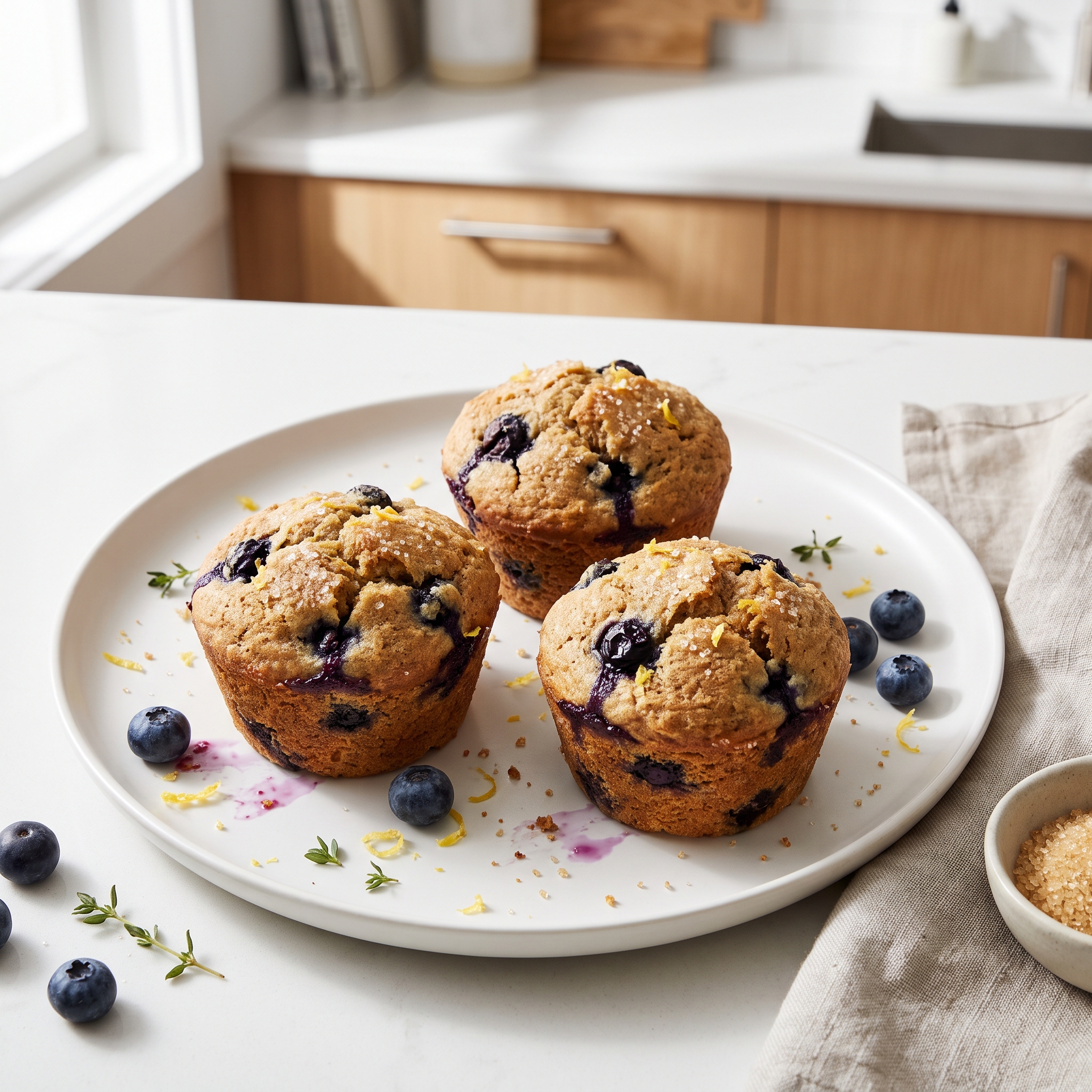 Quick Vegan Blueberry Muffins