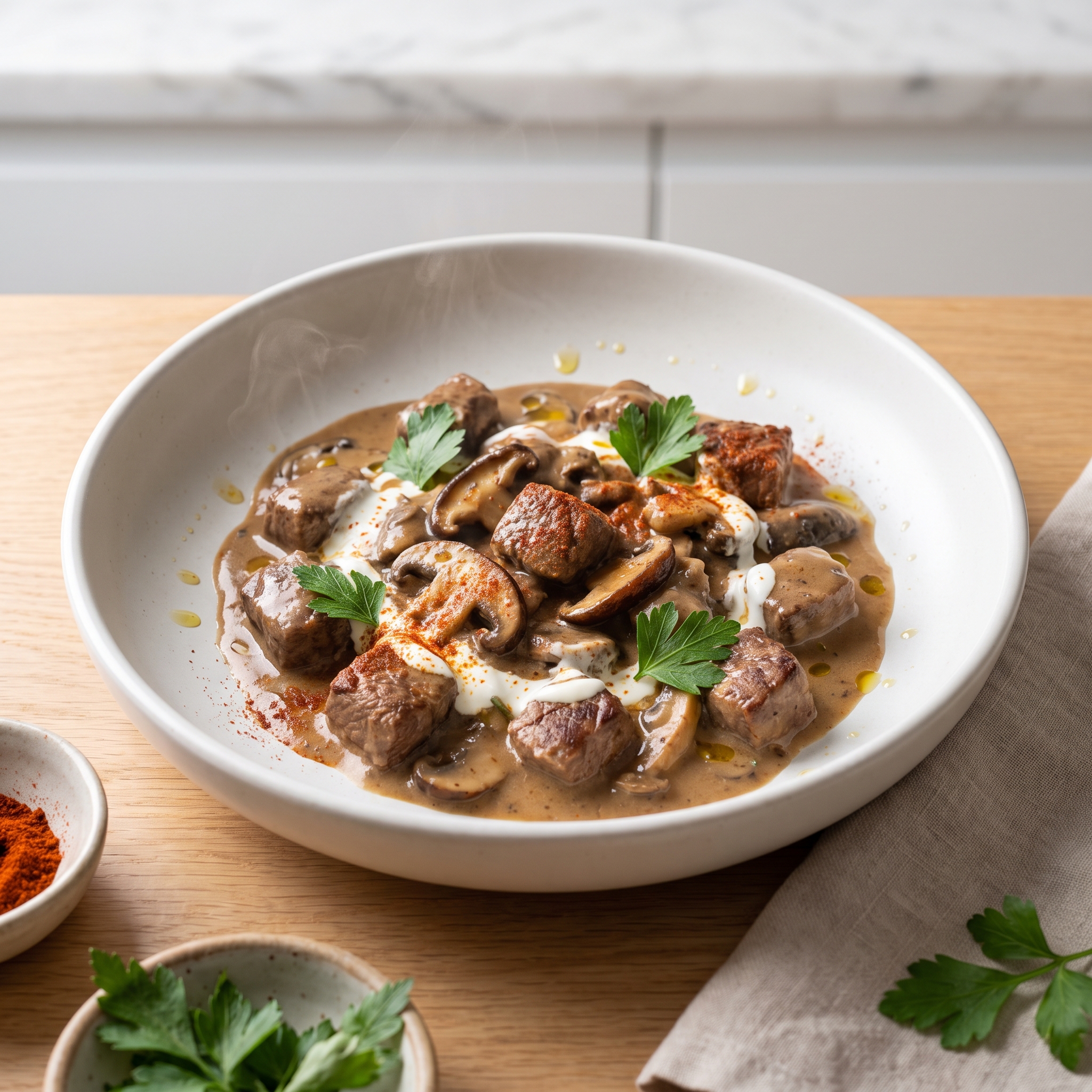 Homemade Venison Stroganoff