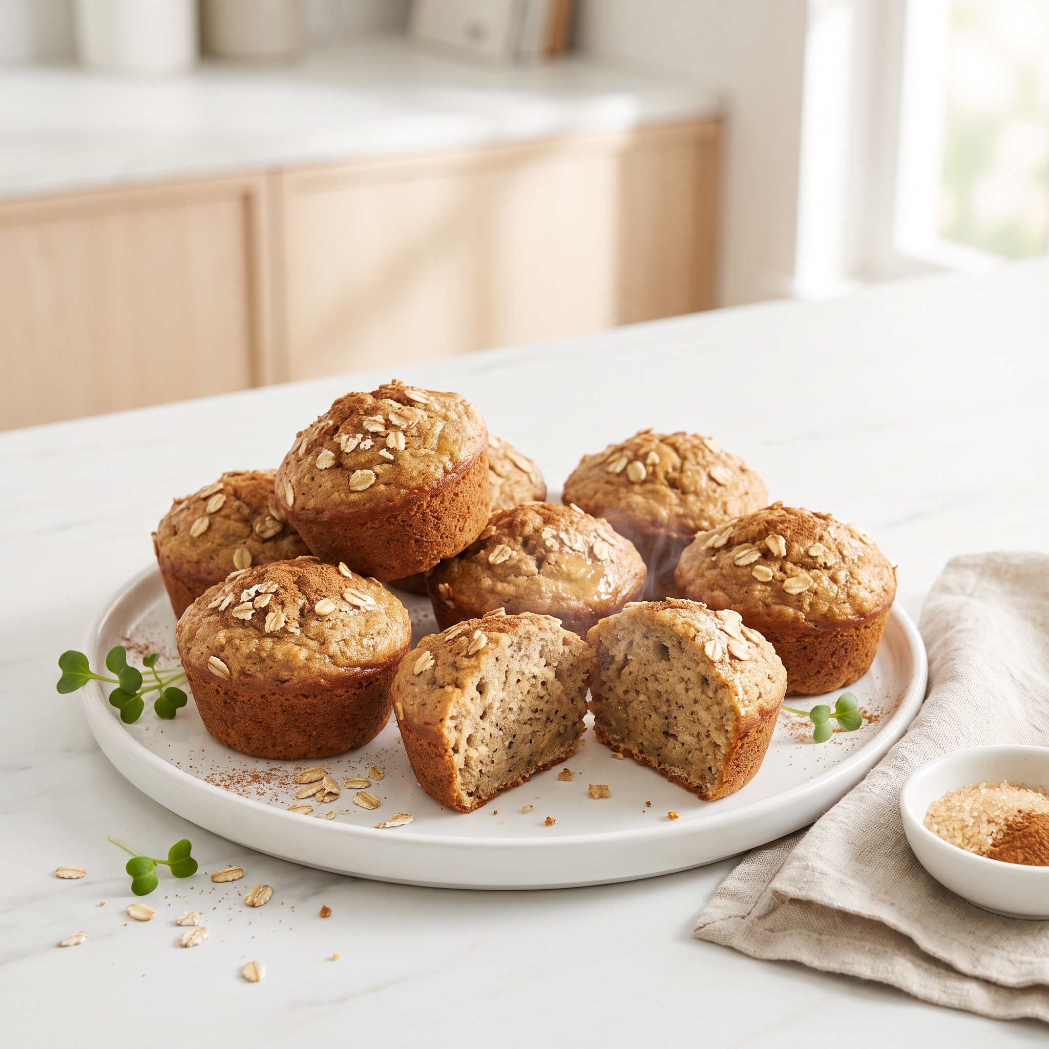 Vegan Spelt Banana Oat Muffins