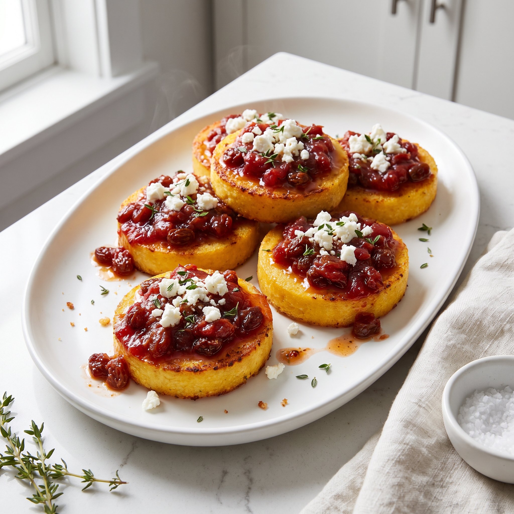 Crispy Polenta Bites with Jammy Tomato Topper