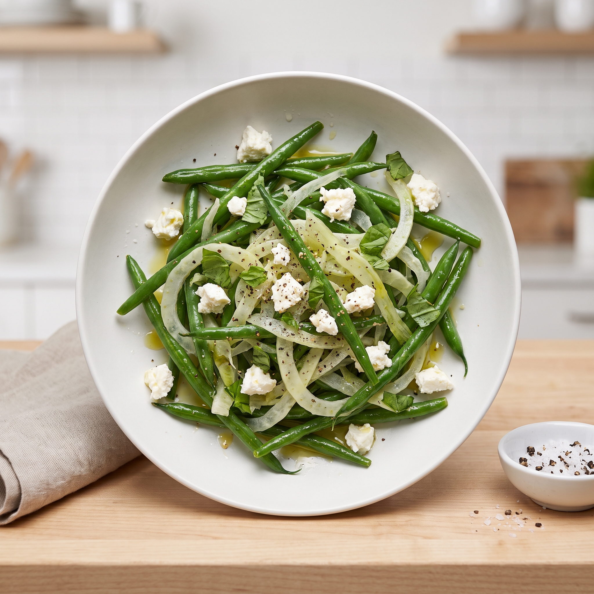 Green Bean and Fennel with Crumbled Feta