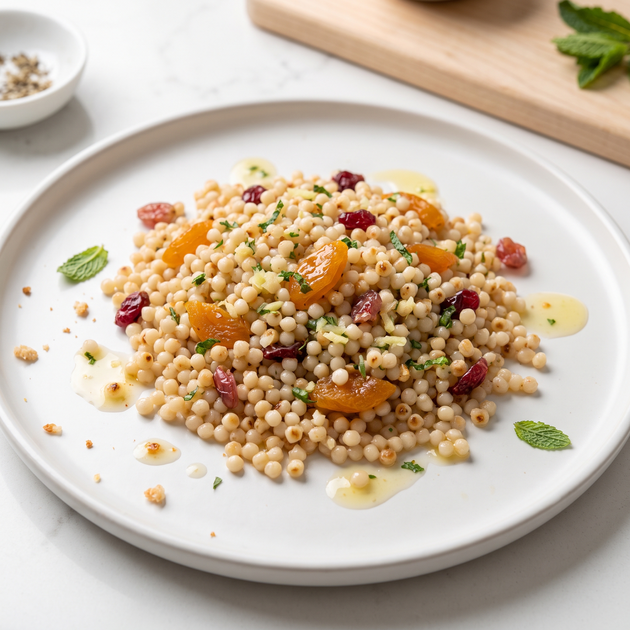 Israeli Couscous with Apricots and Cranberries