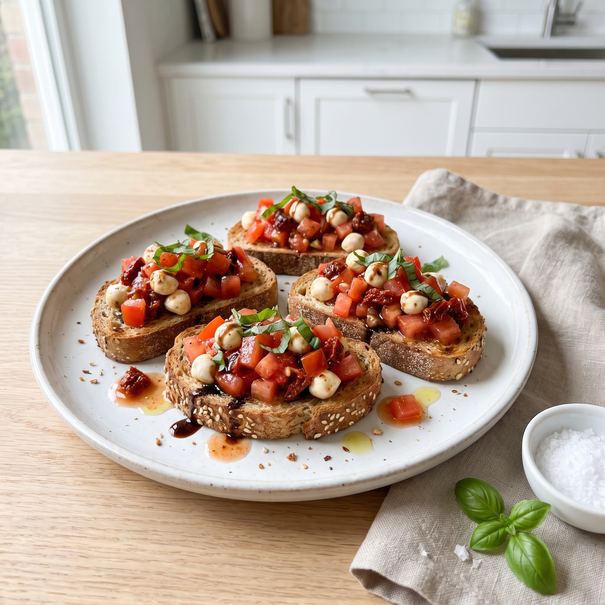 Healthier Double Tomato Bruschetta