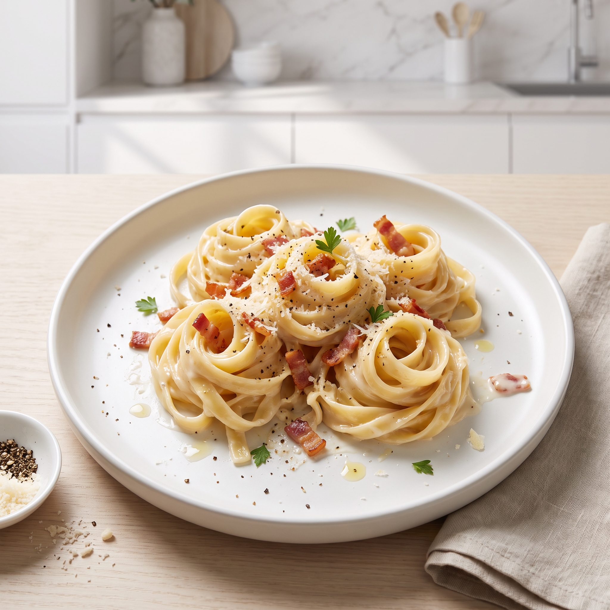 Creamy Fettuccine Carbonara
