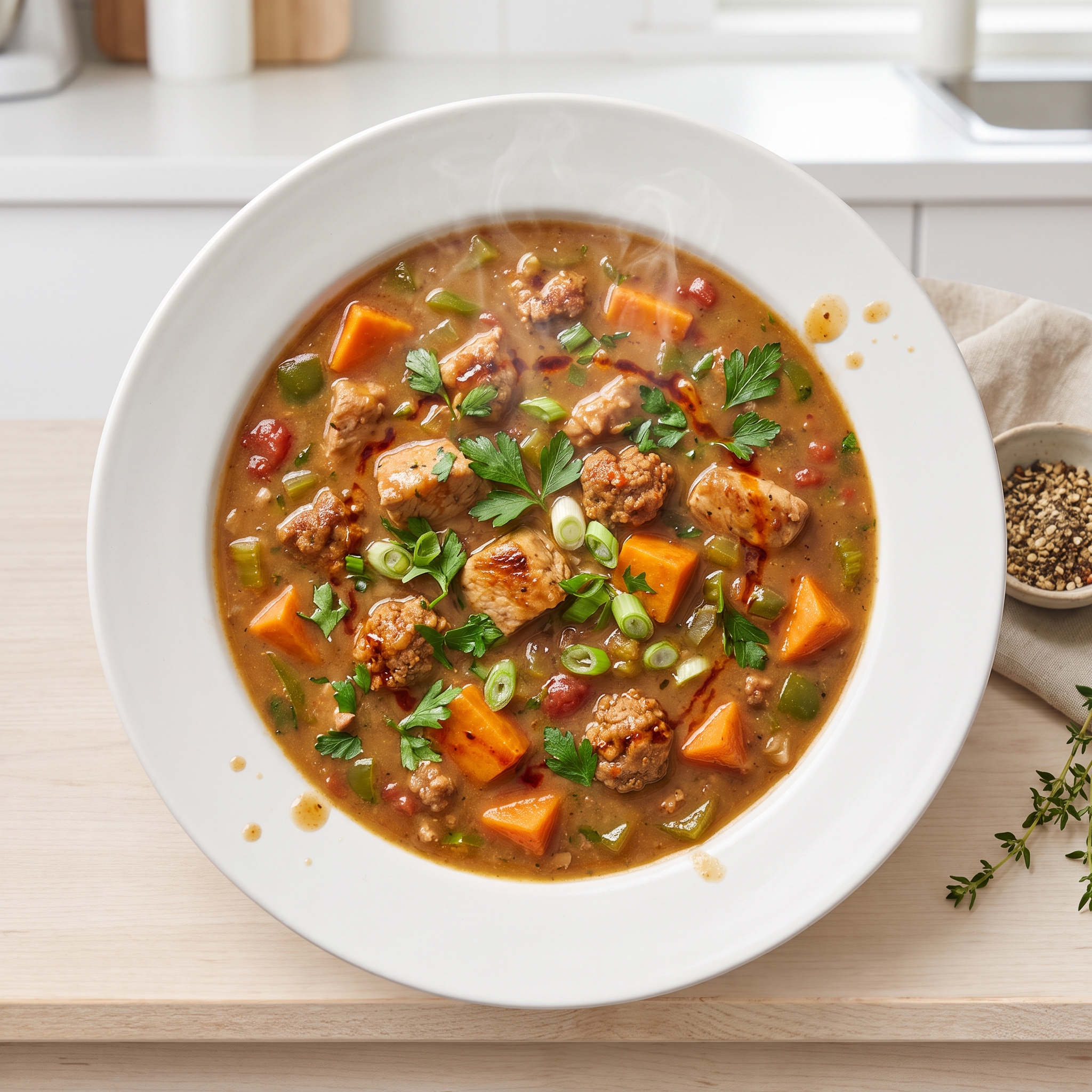 Turkey and Sweet Potato Cajun Gumbo