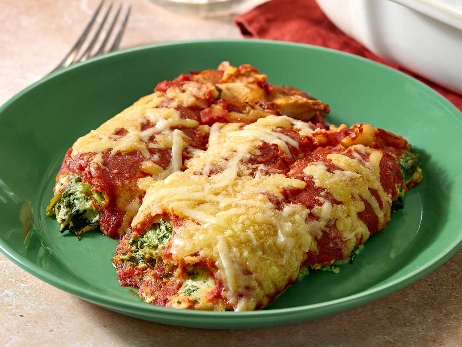 Creamy Spinach Cheese Enchiladas