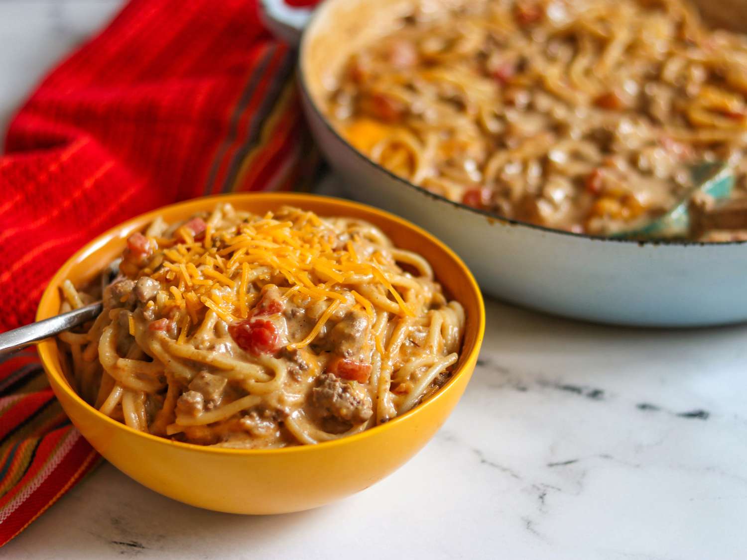 Cheesy Taco-Inspired Pasta Skillet