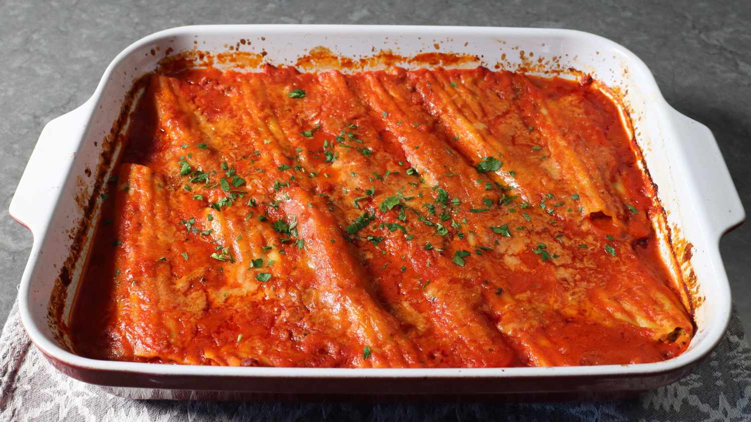 Broccoli Manicotti with Three Cheeses