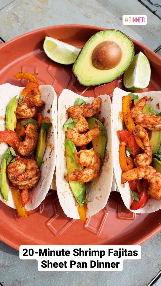 Quick Sheet-Pan Shrimp Fajitas Dinner
