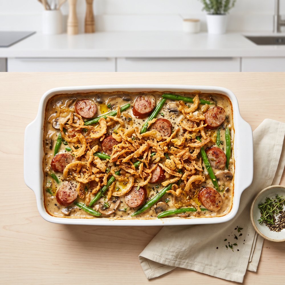 A Hearty Green Bean and Sausage Casserole