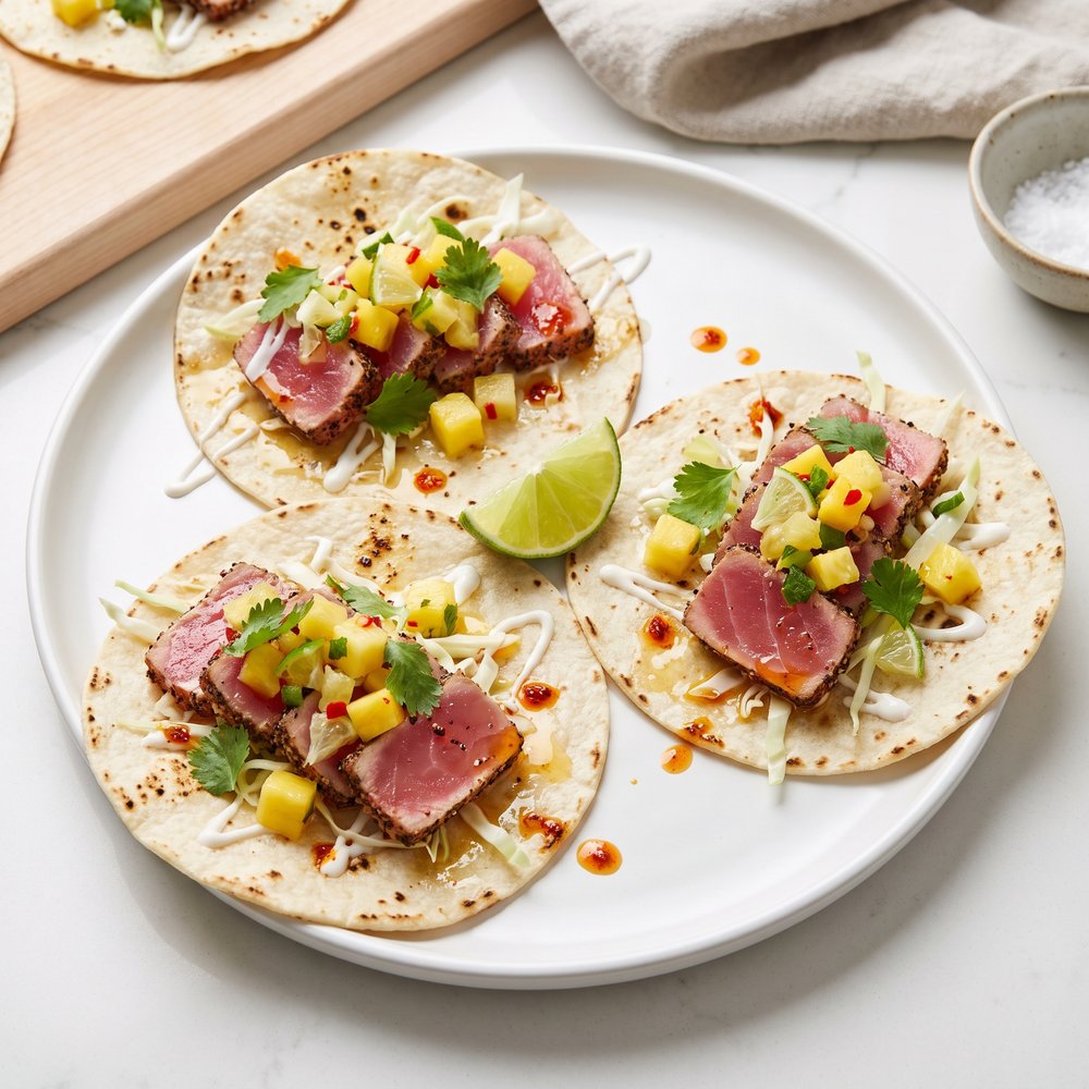Ahi Tuna Tacos with Pineapple Salsa