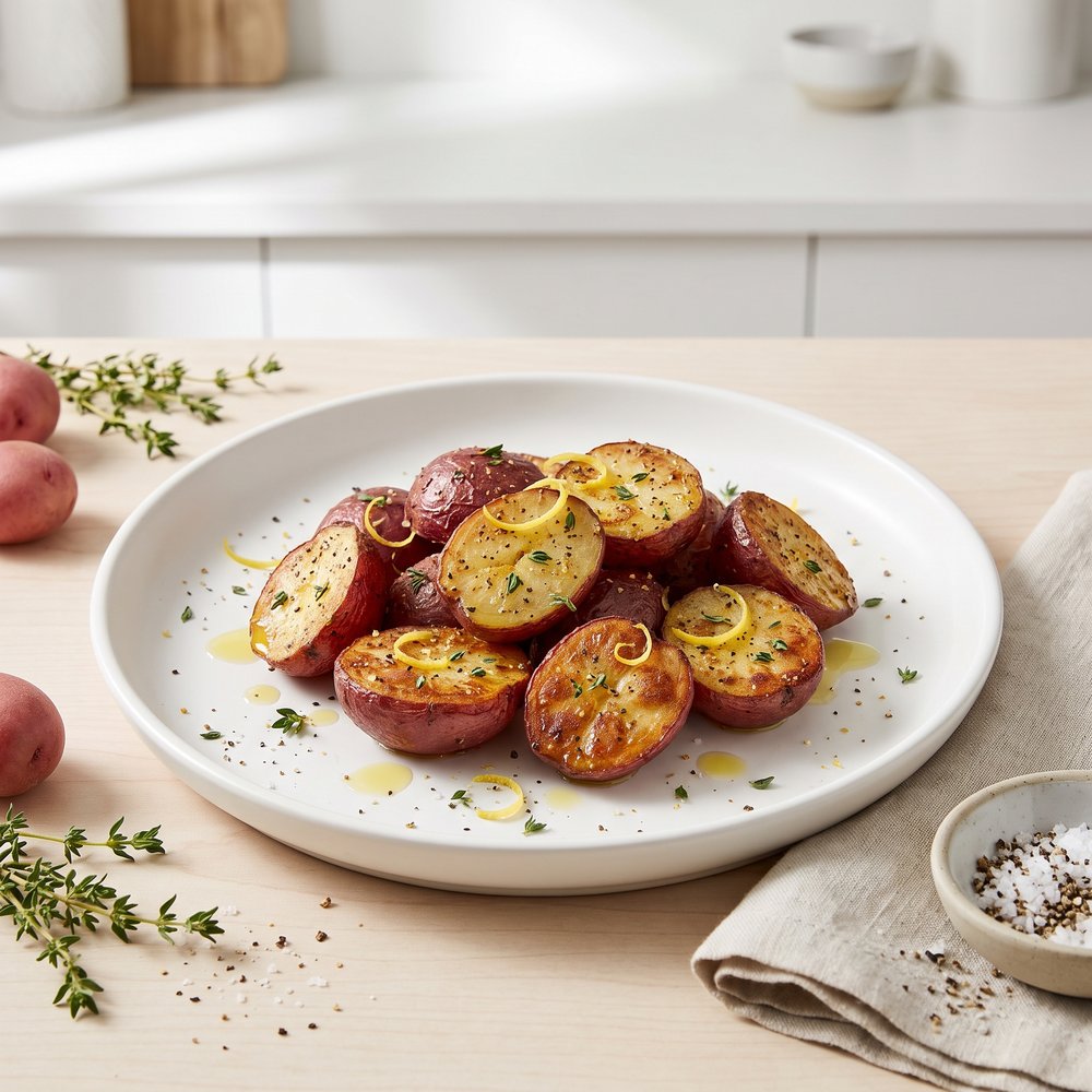 Air-Fried Baby Red Potatoes with Lemon Pepper and Thyme