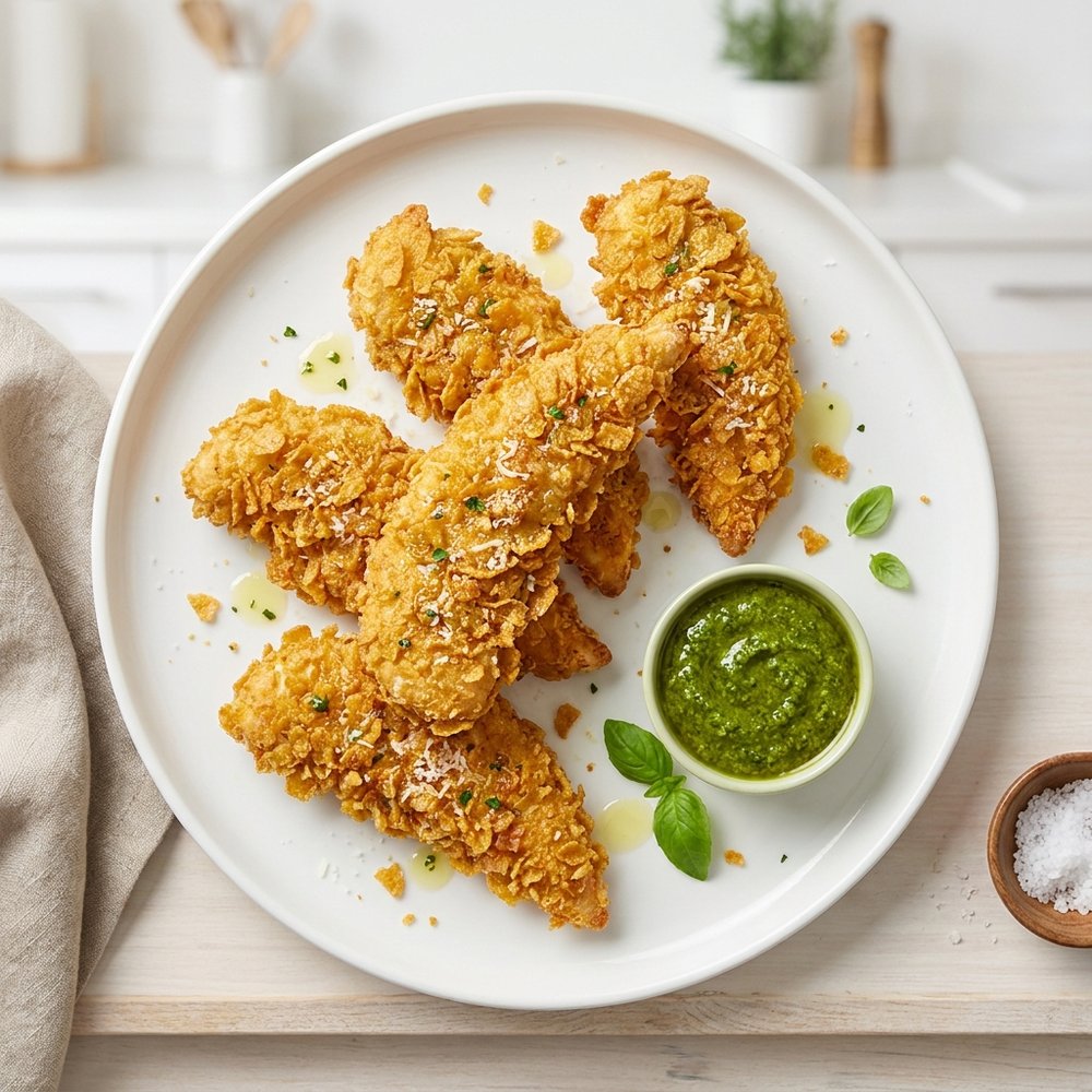 Air-Fried Cornflake Parmesan Chicken Tenders
