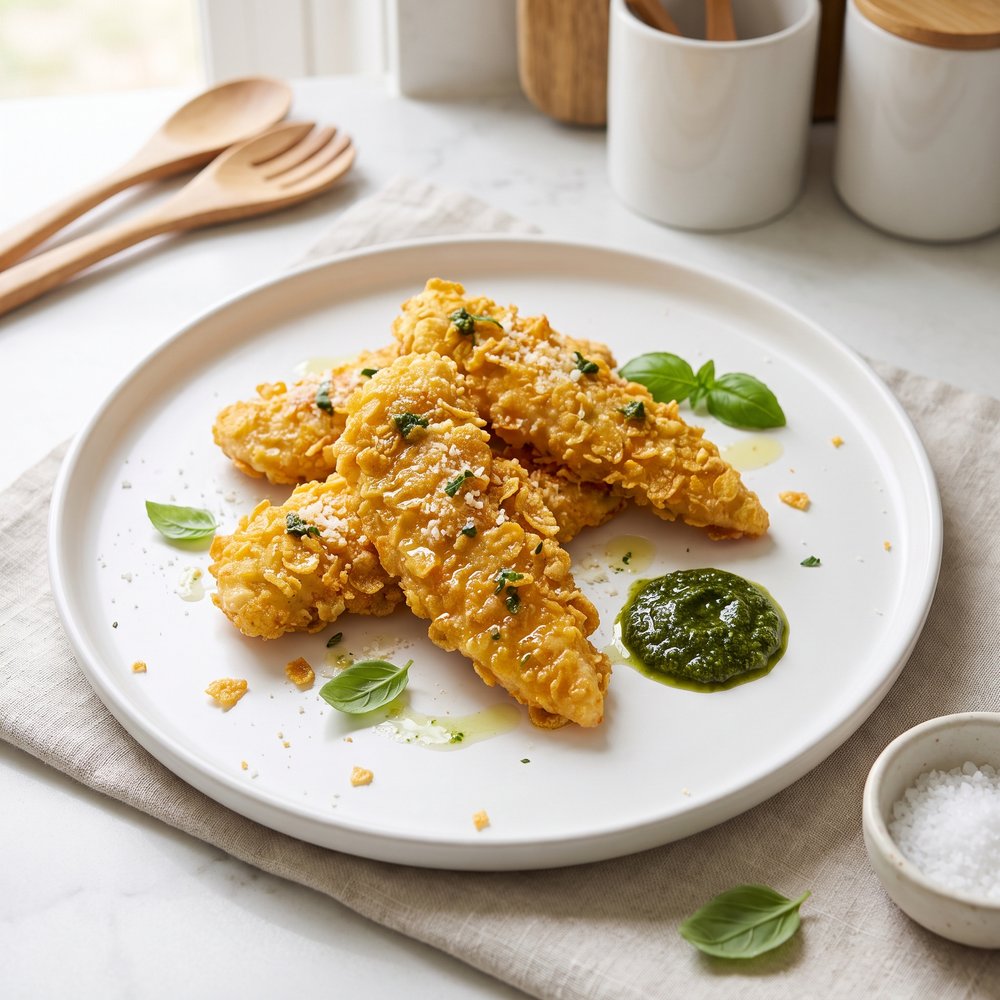 Air-Fried Cornflake Parmesan Chicken Tenders