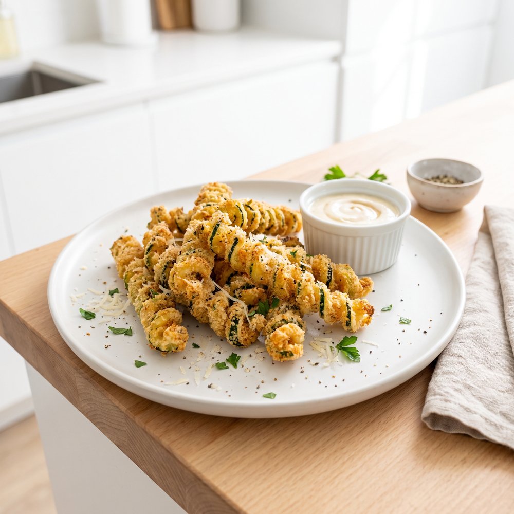 Air-Fried Curly Zucchini Fries