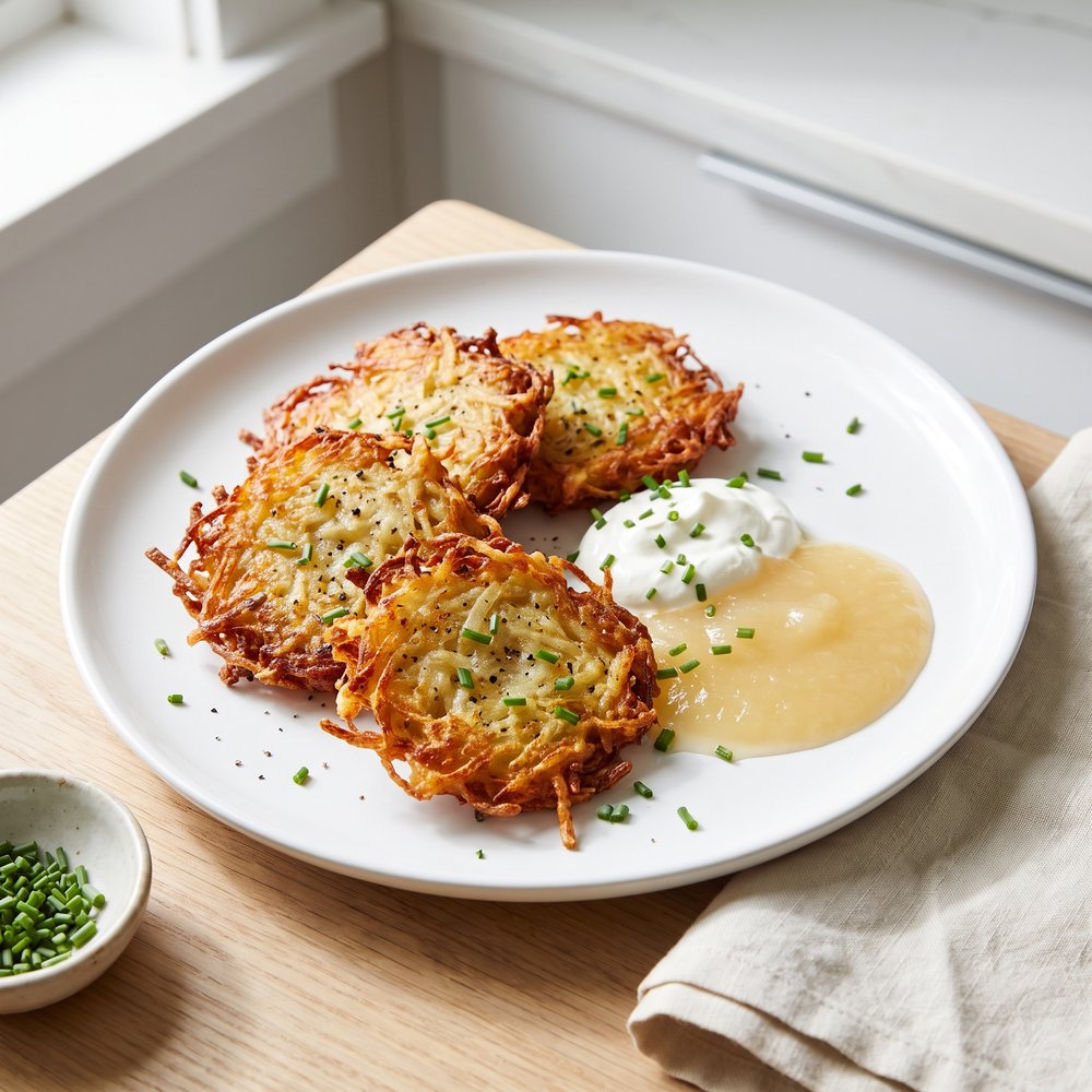 Air-Fried Potato and Apple Latkes