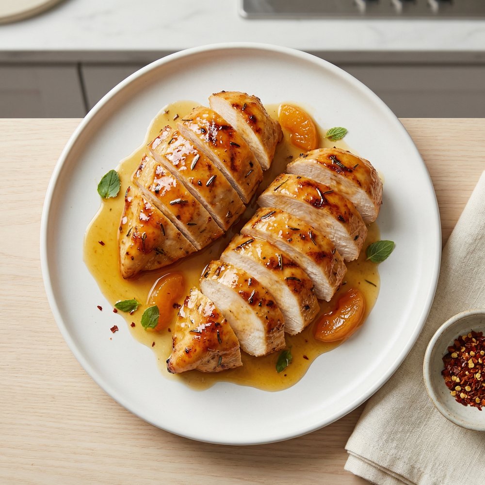 Air Fryer Apricot-Glazed Chicken Breasts