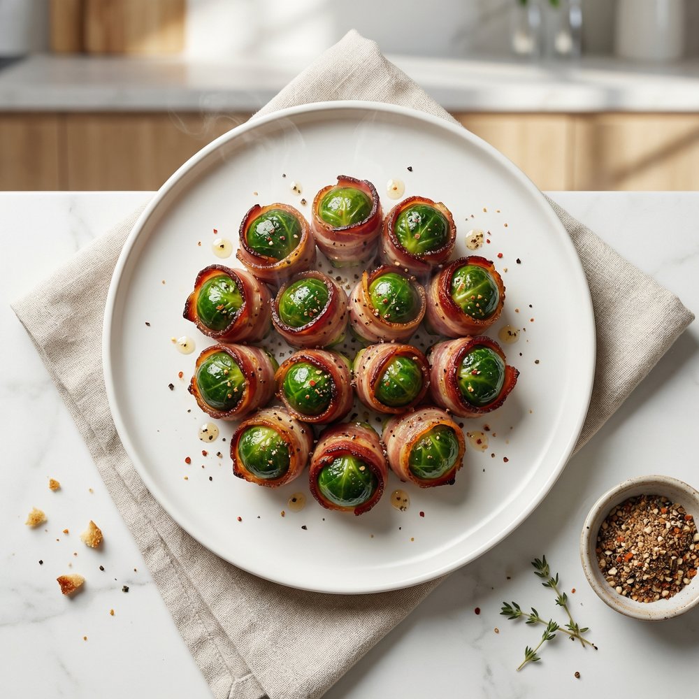 Air Fryer Bacon Wrapped Brussels Sprouts