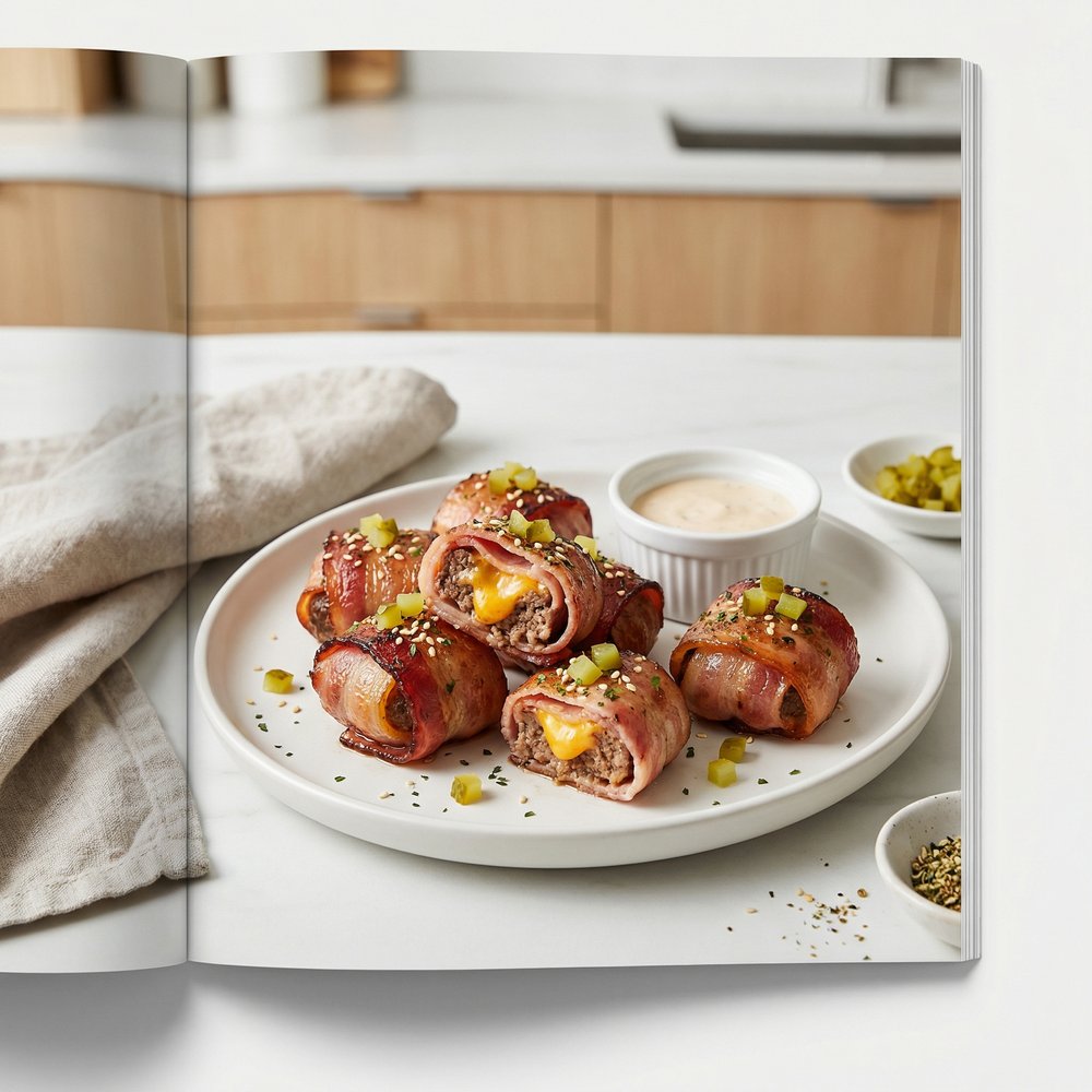 Cheeseburger Bites Wrapped in Bacon
