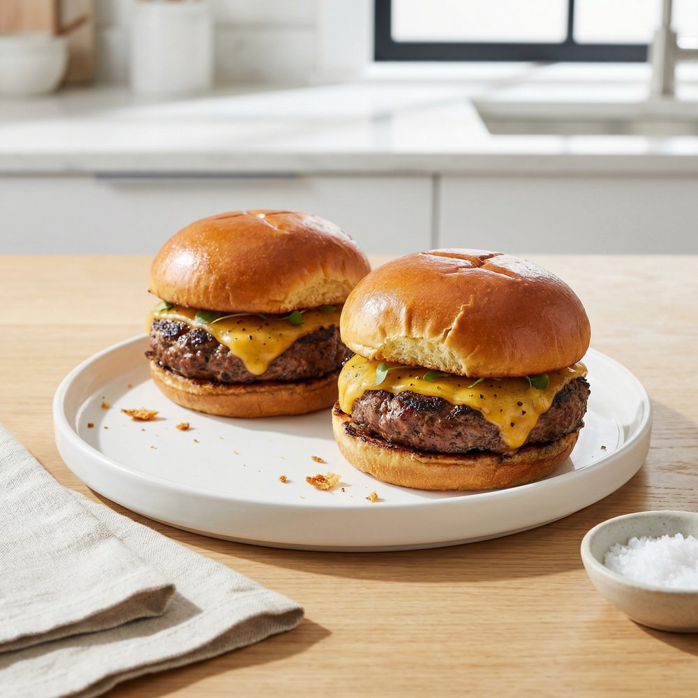 Crispy Air-Fryer Cheeseburgers