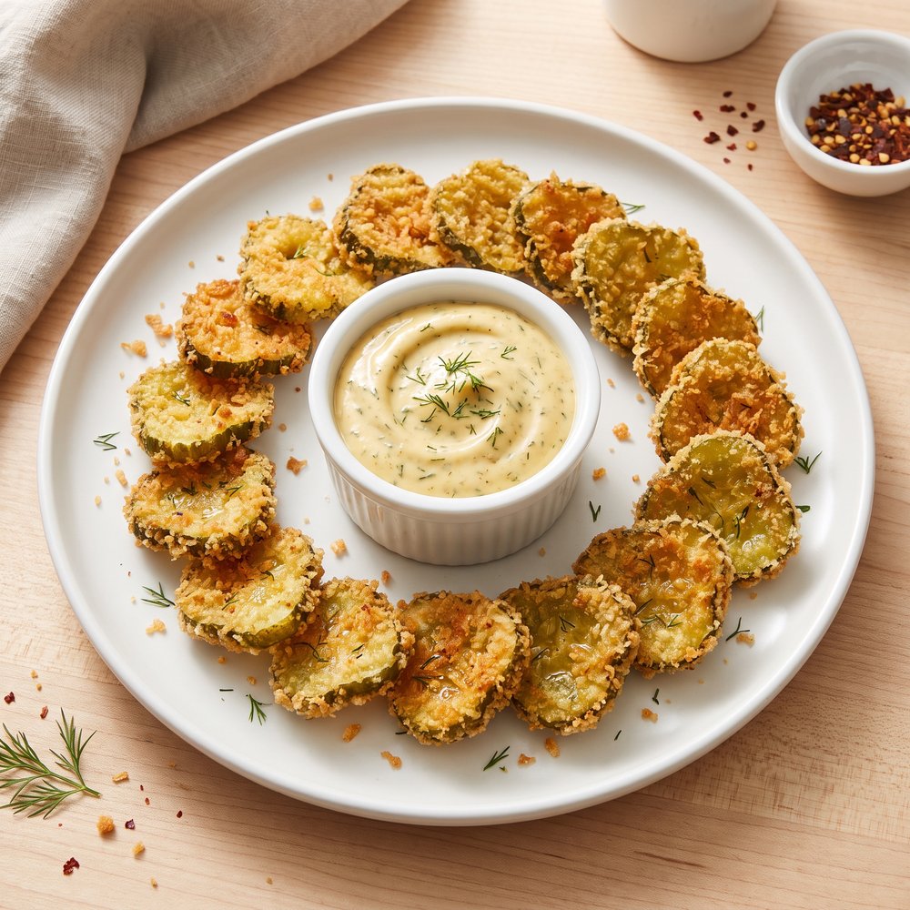 Air Fryer Crispy Pickle Chips with Creole Dipping Sauce