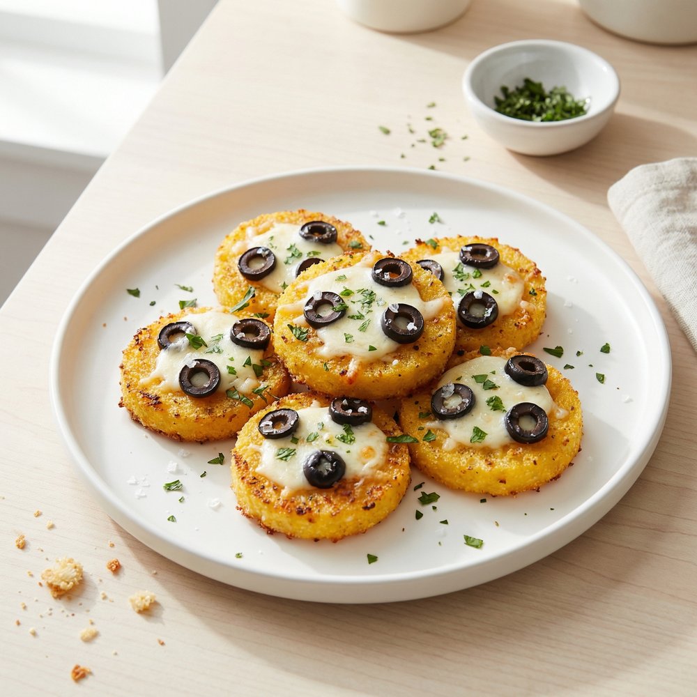 Crispy Air-Fried Polenta Pizza Rounds
