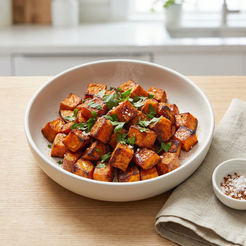Crisp Air-Fryer Sweet Potato Chunks