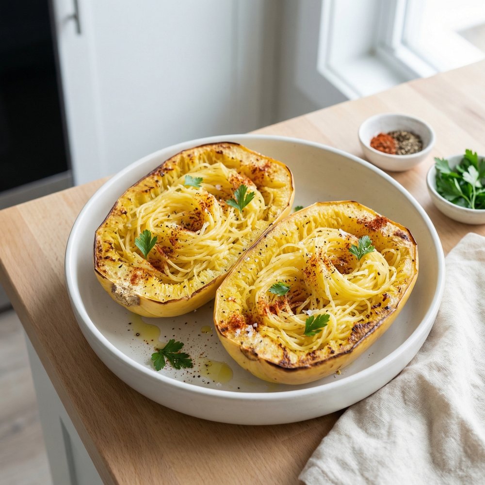 Crispy Air-Fried Spaghetti Squash